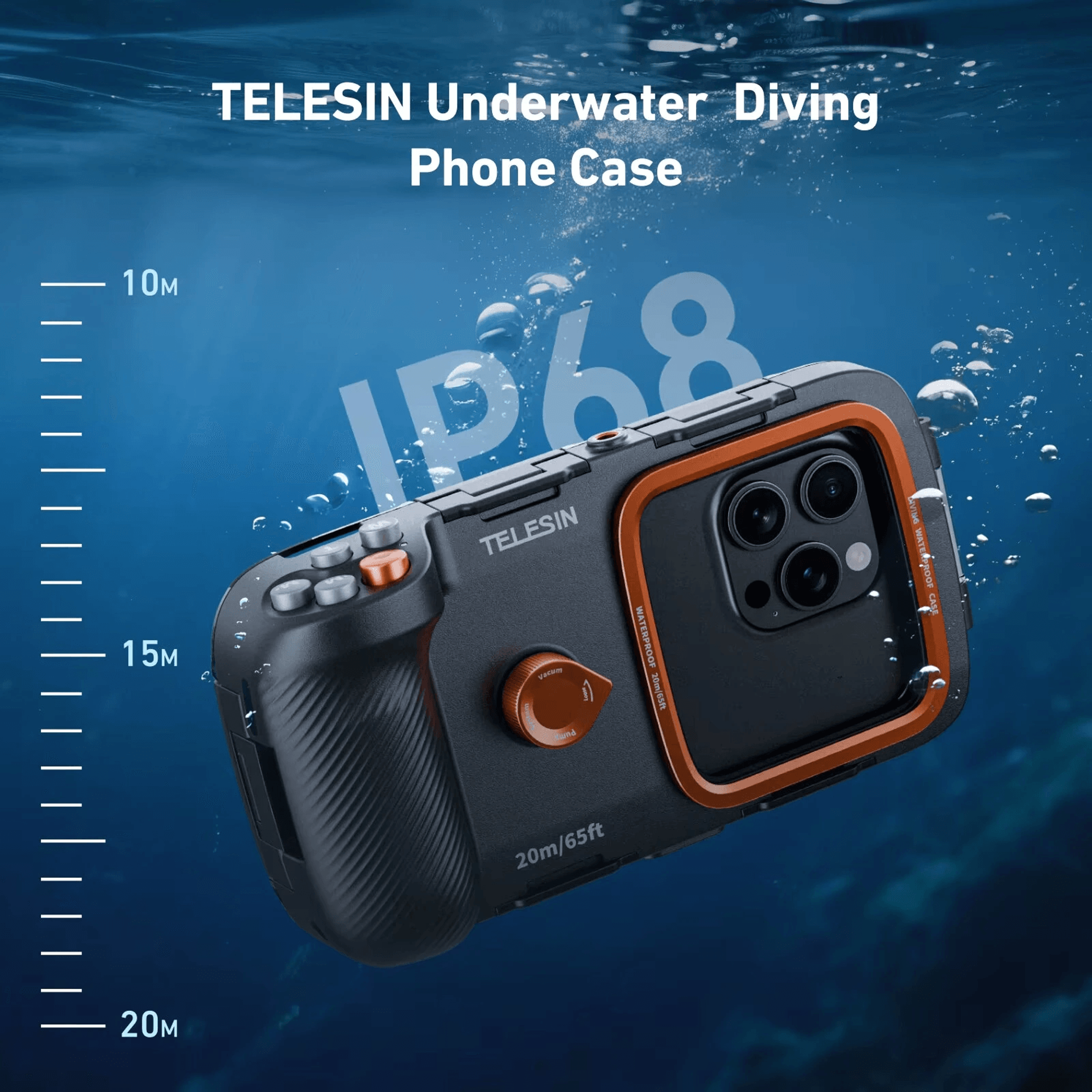 Waterproof Phone Diving Case With Camera Grip Bluetooth Control And Anti Fog Vacuum System 3