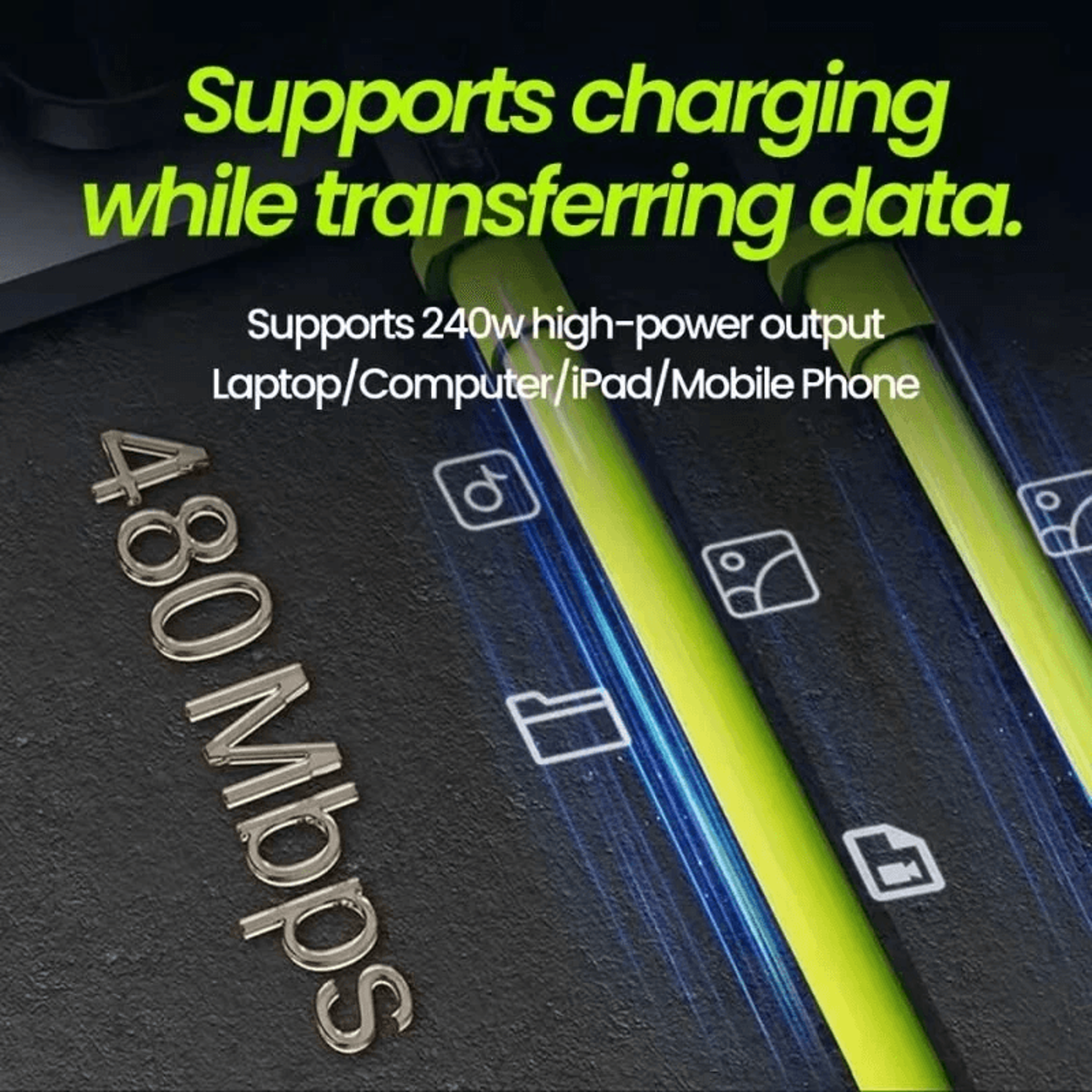 USB C To USB C Fast Charging Cable With LED Power Display 6