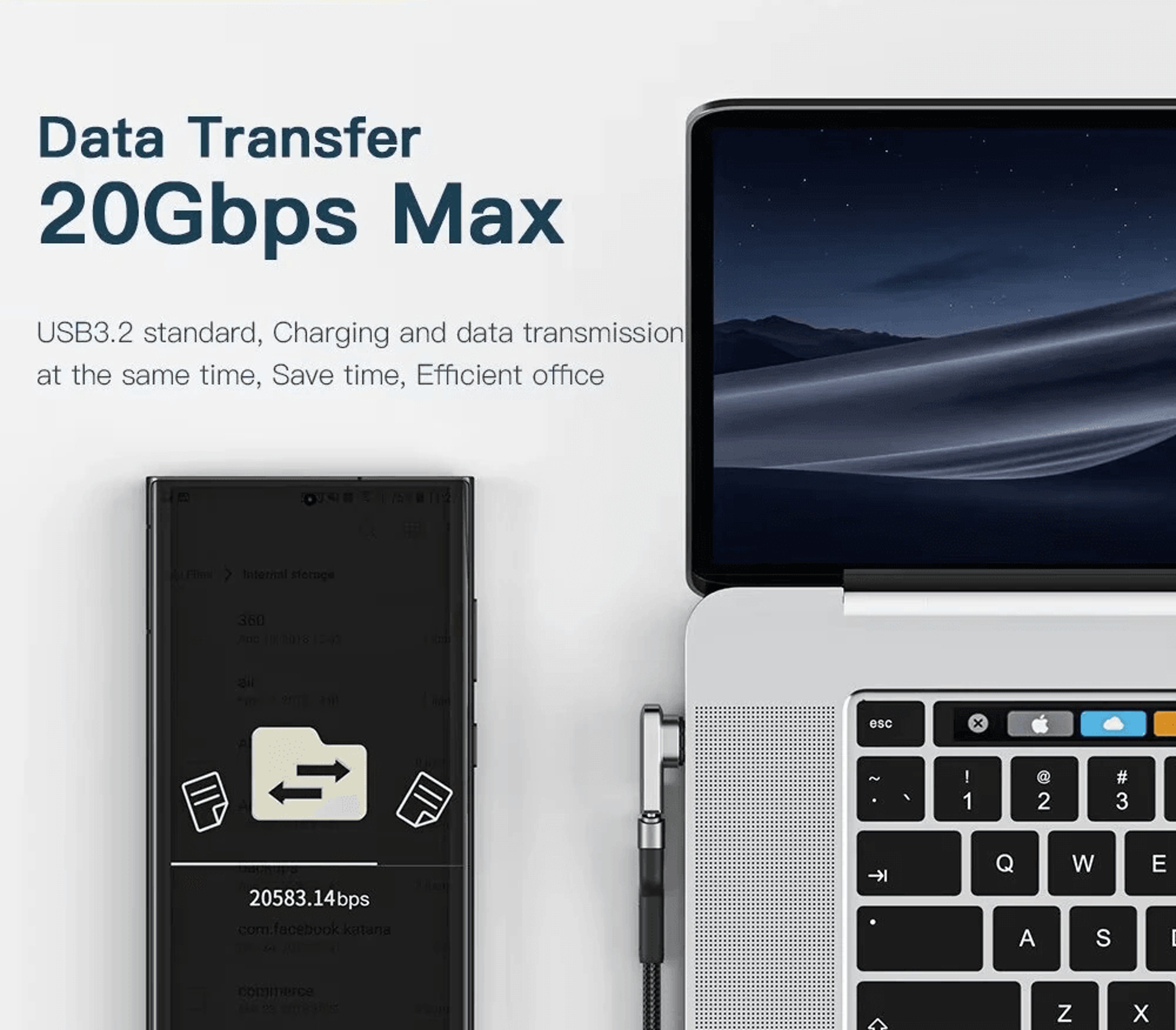 Magnetic USB C Adapter With Gbps Data Transfer And Video 5