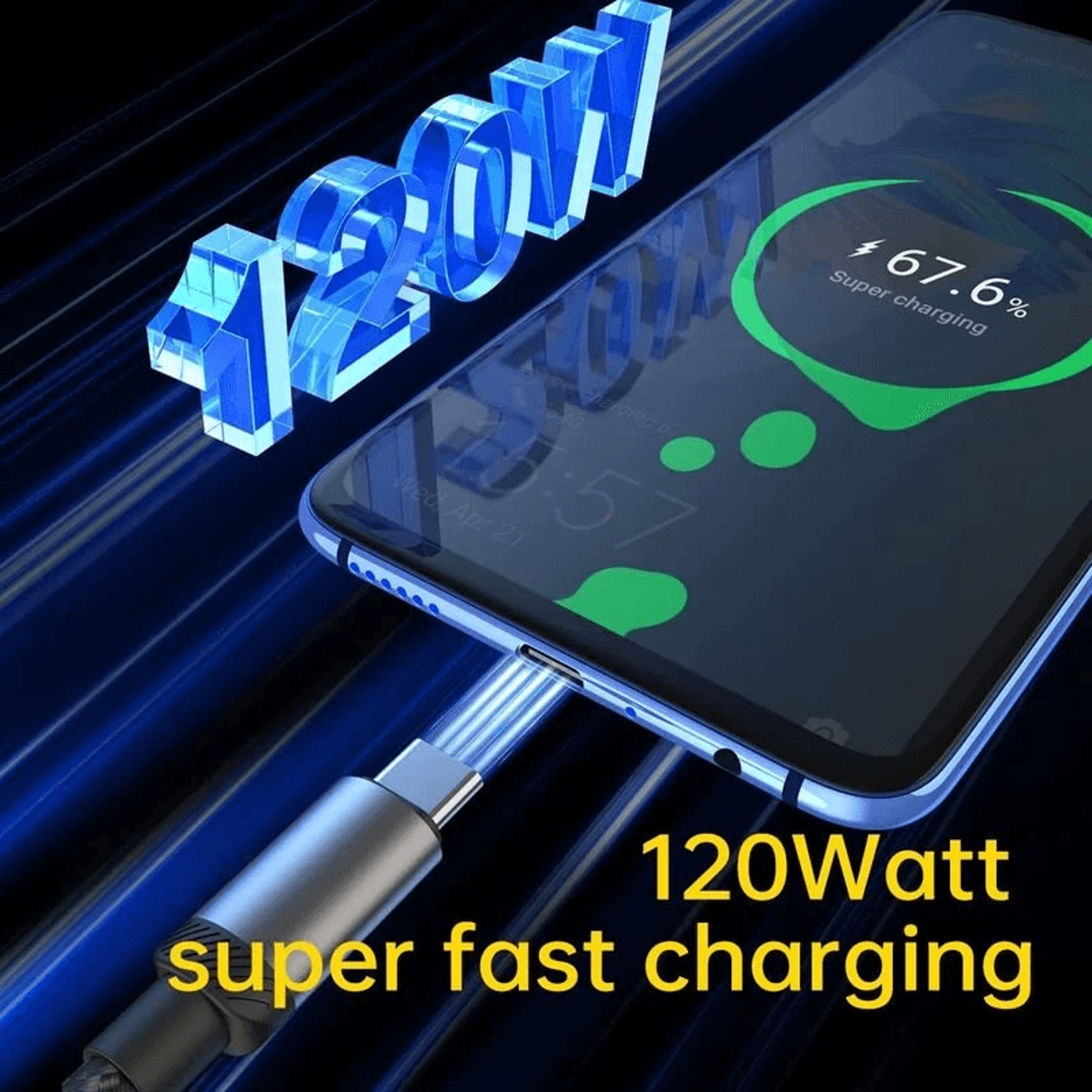 Fast Charging Cable With Digital Watt Display And USB A Input 5