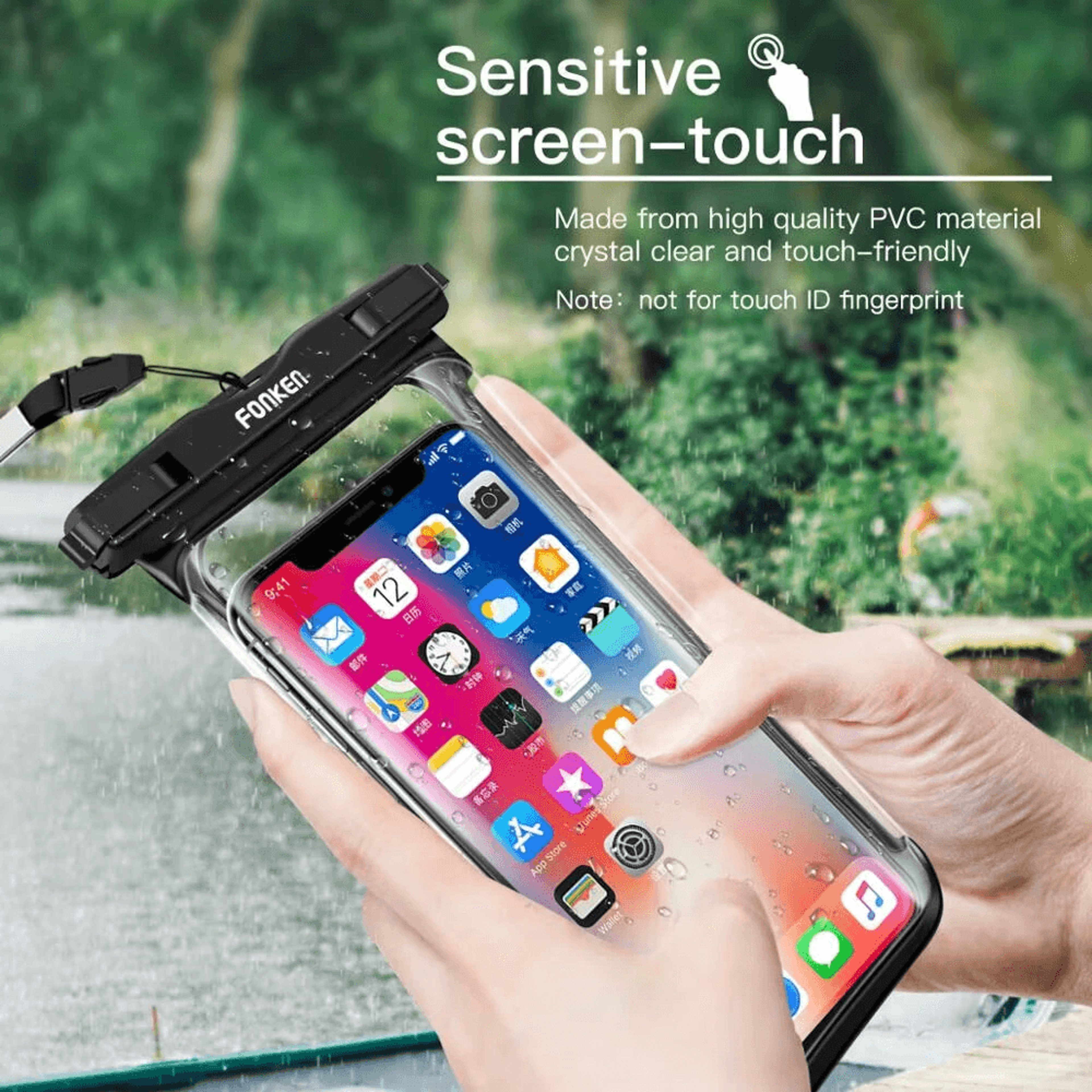 Waterproof Phone Pouch with Clear Touch Screen and Lanyard for Phones – view 7