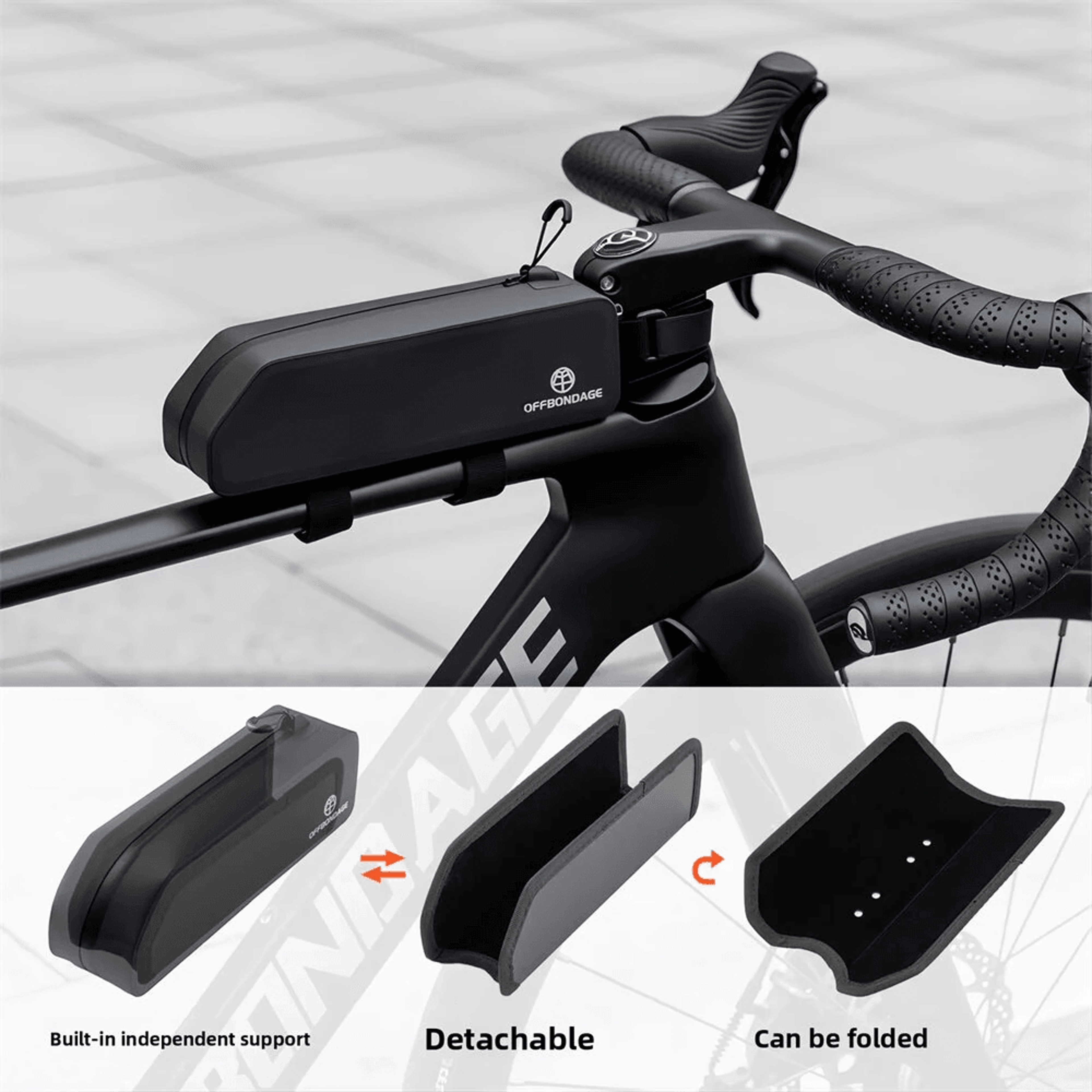 Waterproof Bicycle Top Tube Bag Large Capacity Frame Bag With Reflective Strips 4