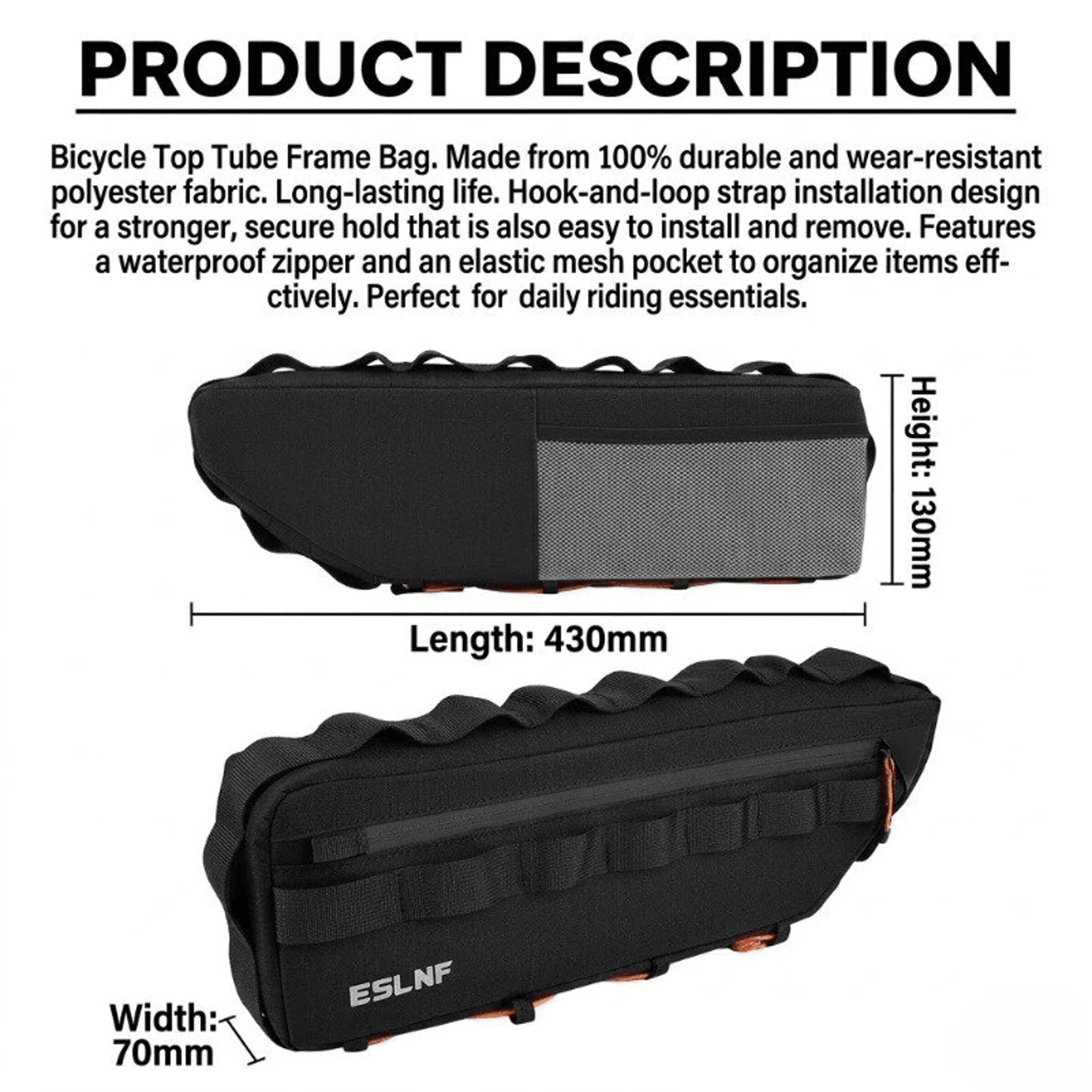 Waterproof Bicycle Frame Bag With Multi Point Mounting 8