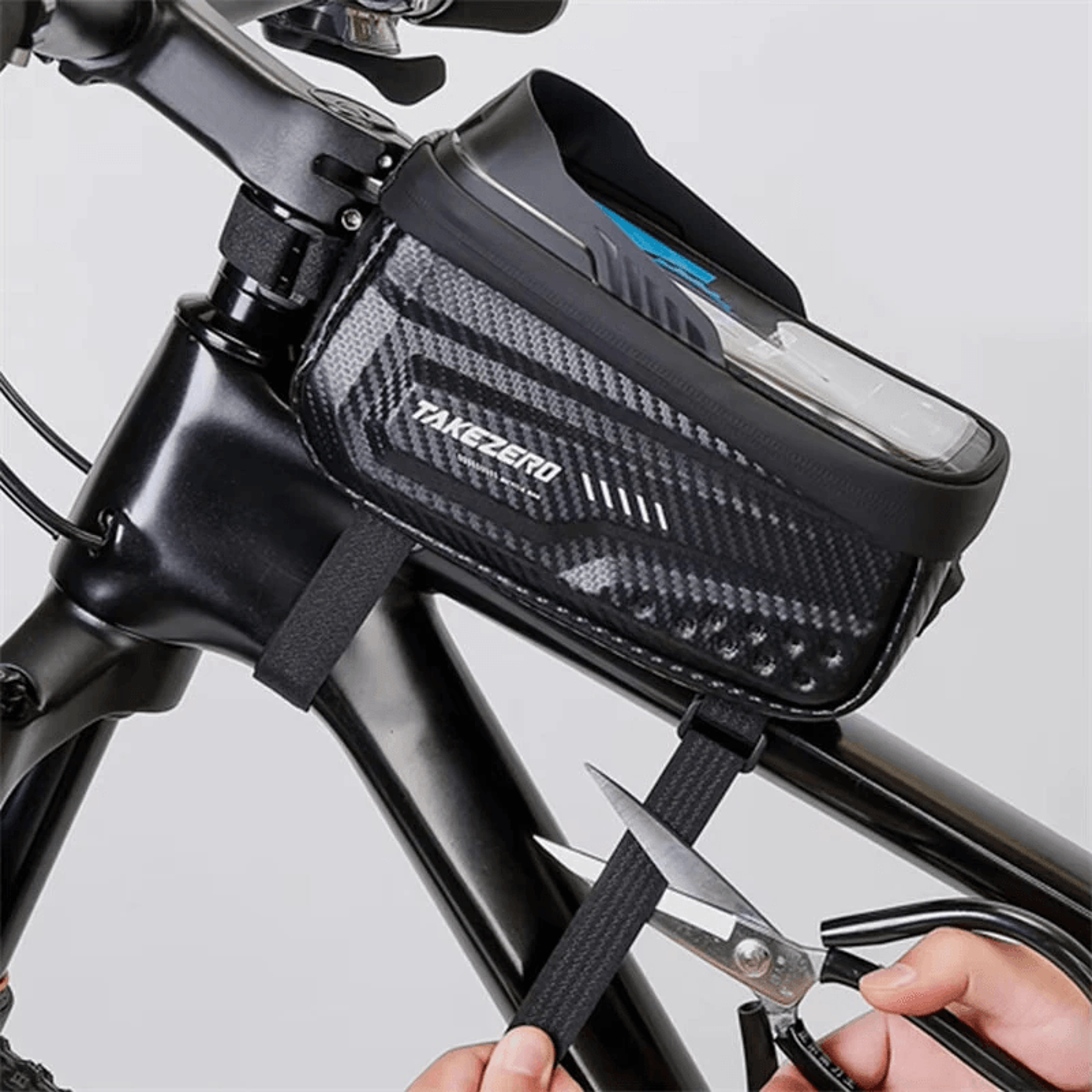 Waterproof Bicycle Phone Holder Frame Bag With Hard Shell Storage 7