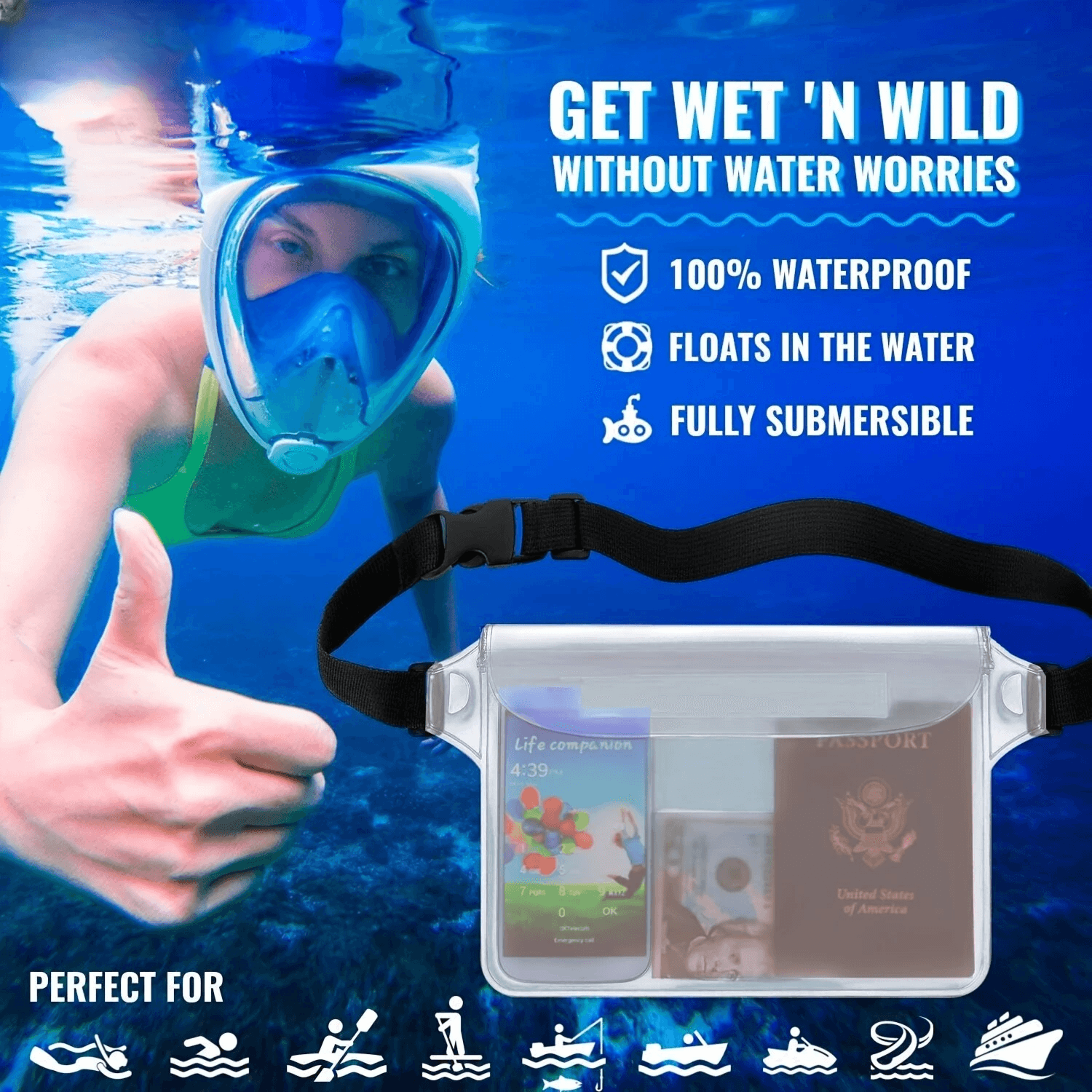 Waterproof Touchscreen Phone Waist Bag With Adjustable Strap 1