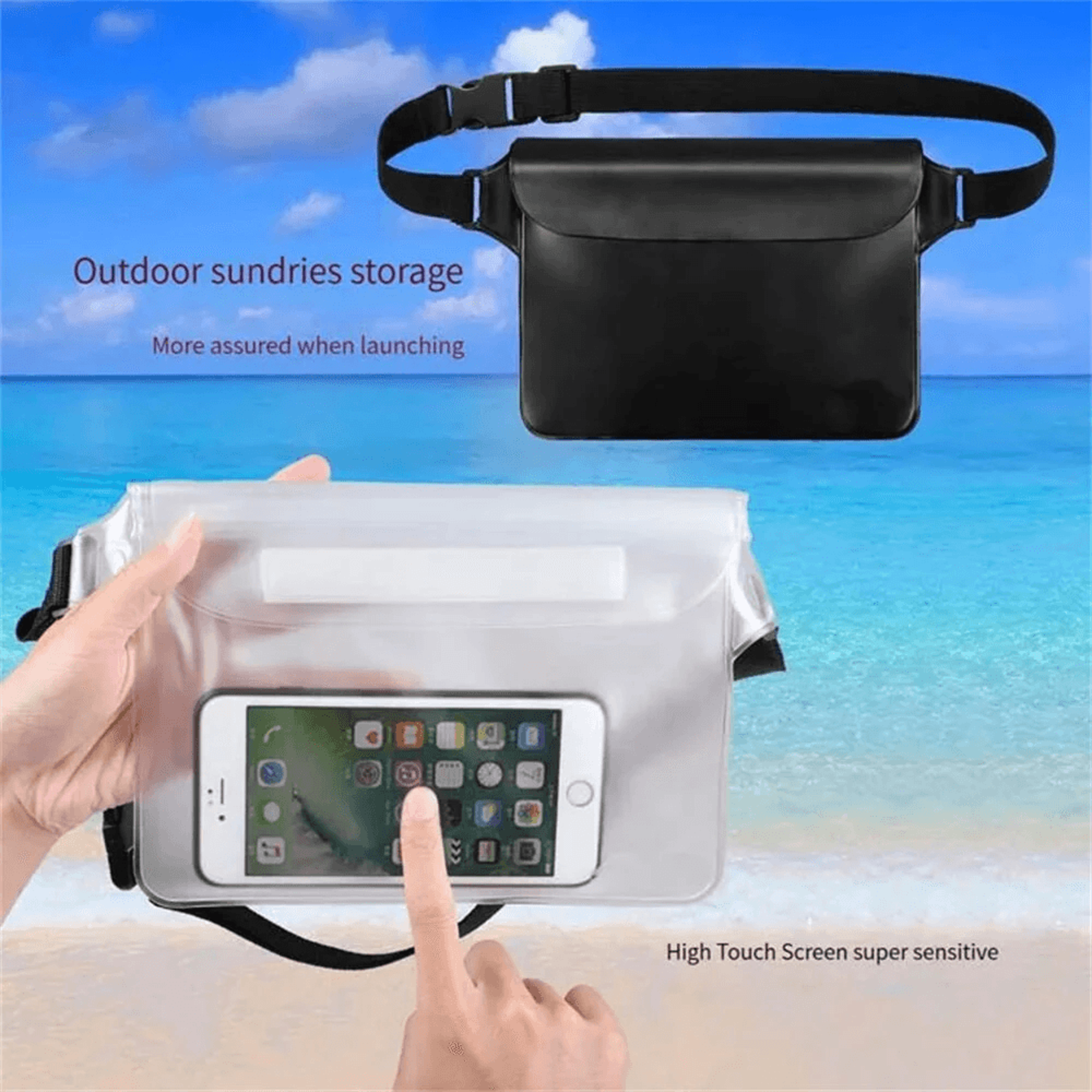 Waterproof Touchscreen Phone Waist Bag With Adjustable Strap 3