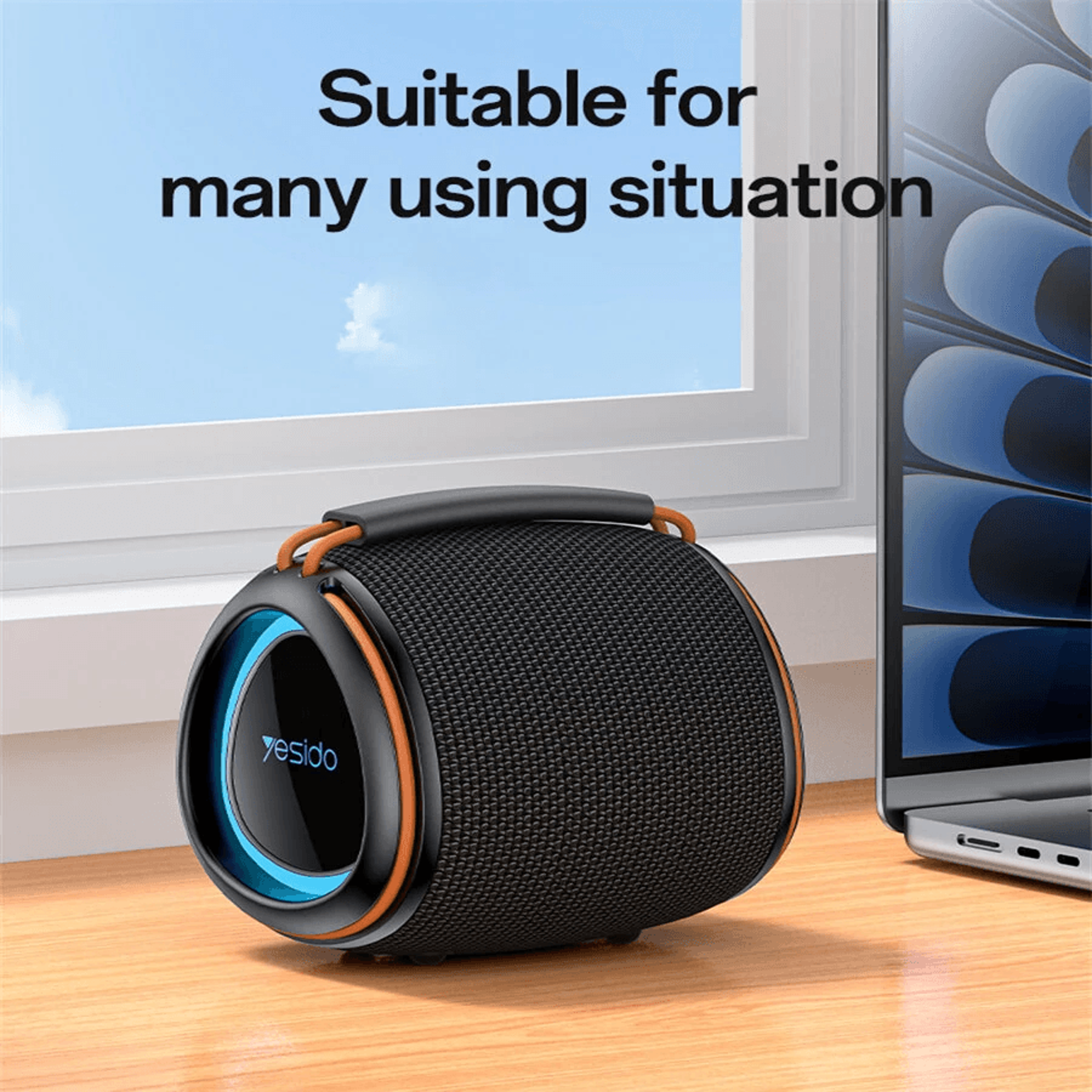Portable Bluetooth Speaker With RGB Lights Audio And TF Card USB Support 1
