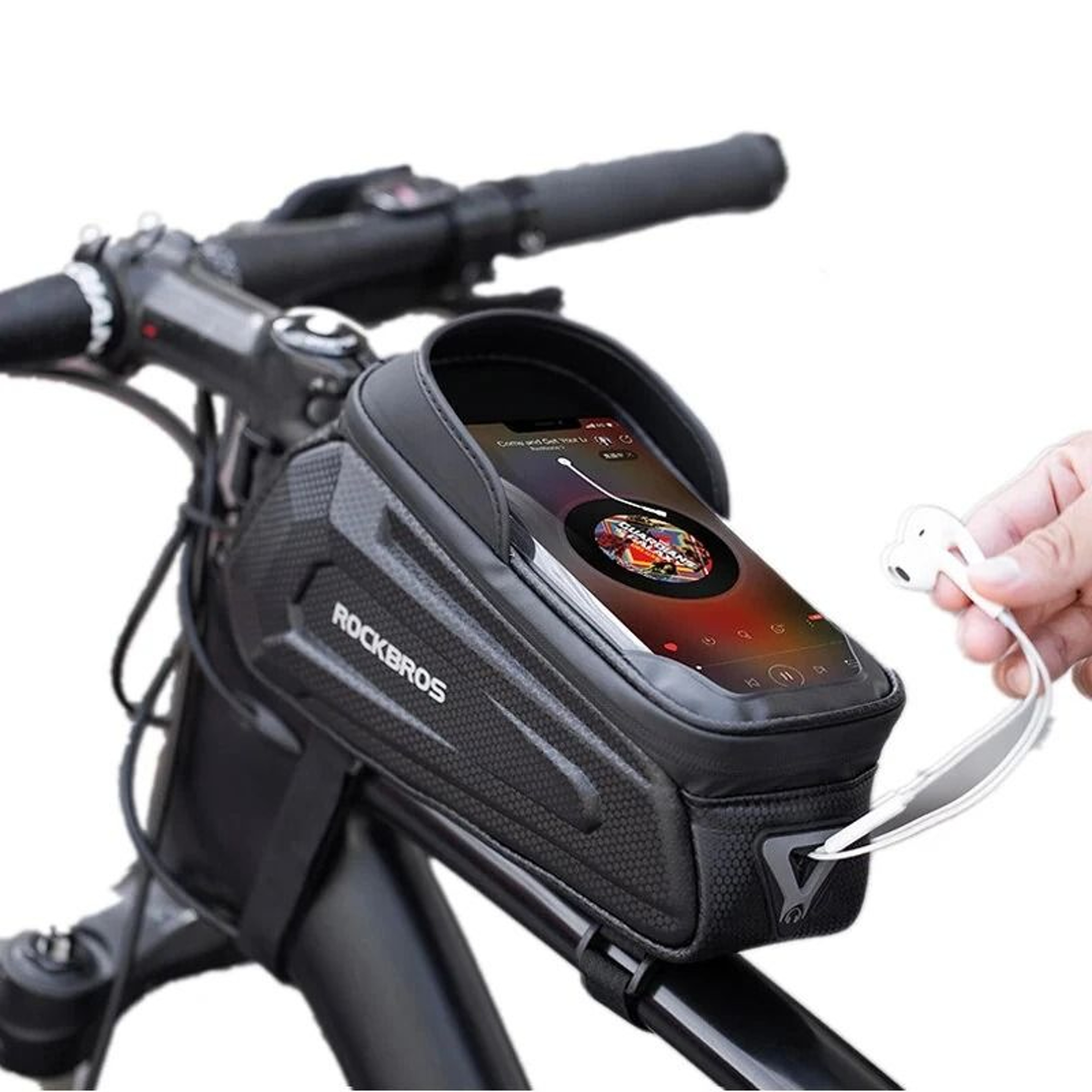 Bike Top Tube Bag With Touch Screen Phone Pocket And Rain Cover 0