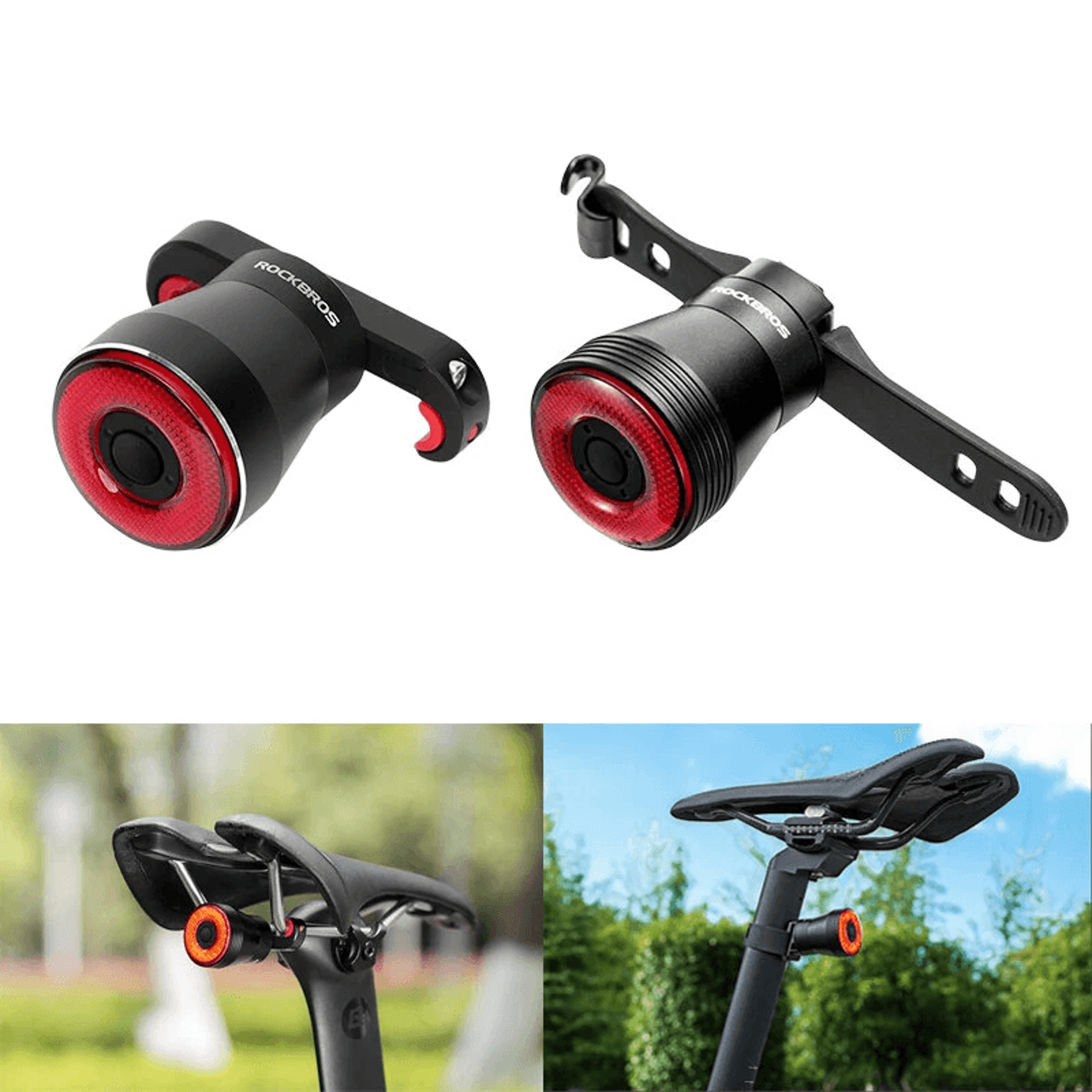 Smart Bicycle Tail Light With Auto On Off Lumen Type C Rechargeable 5