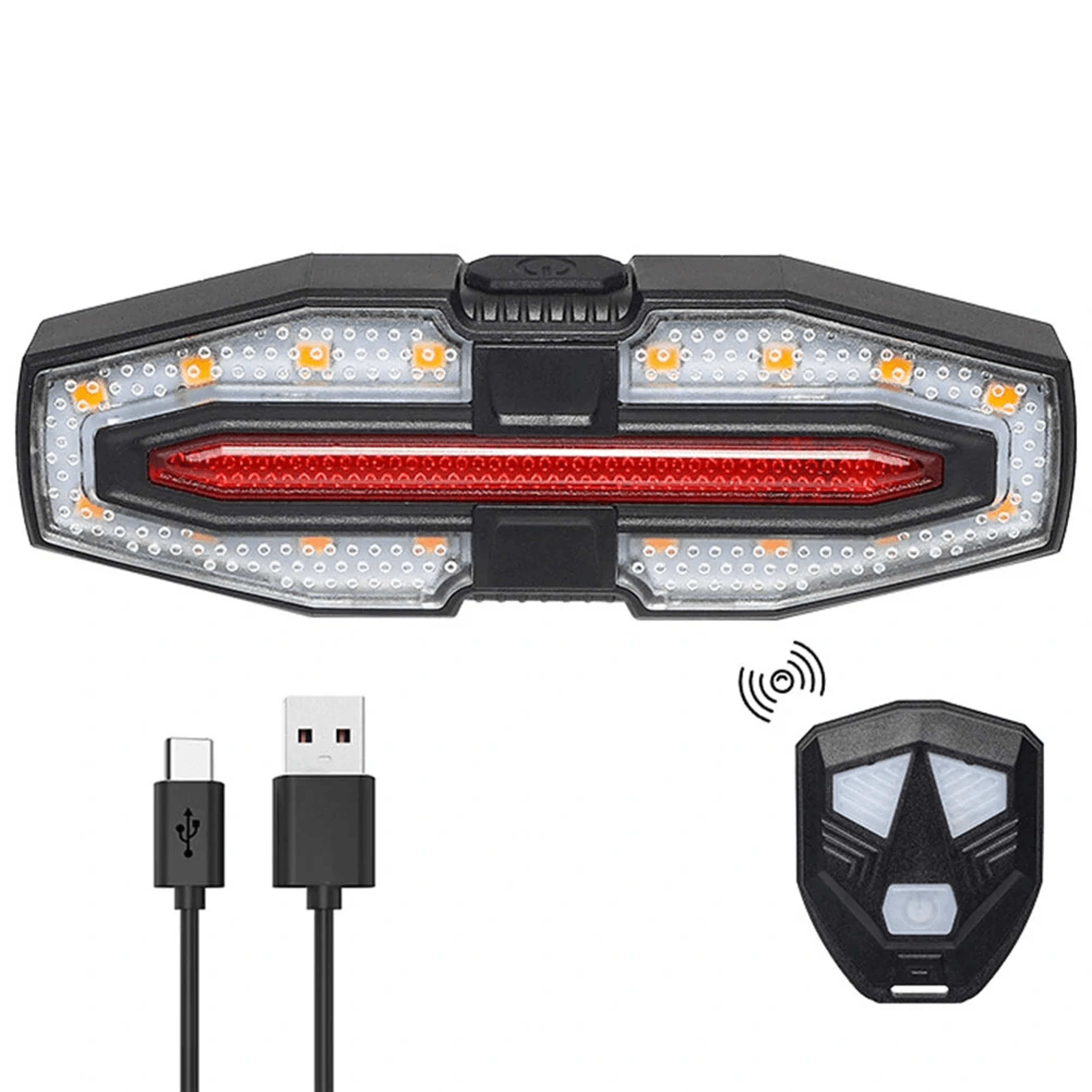 Rechargeable Bike Tail Light With Wireless Remote Turn Signals 0