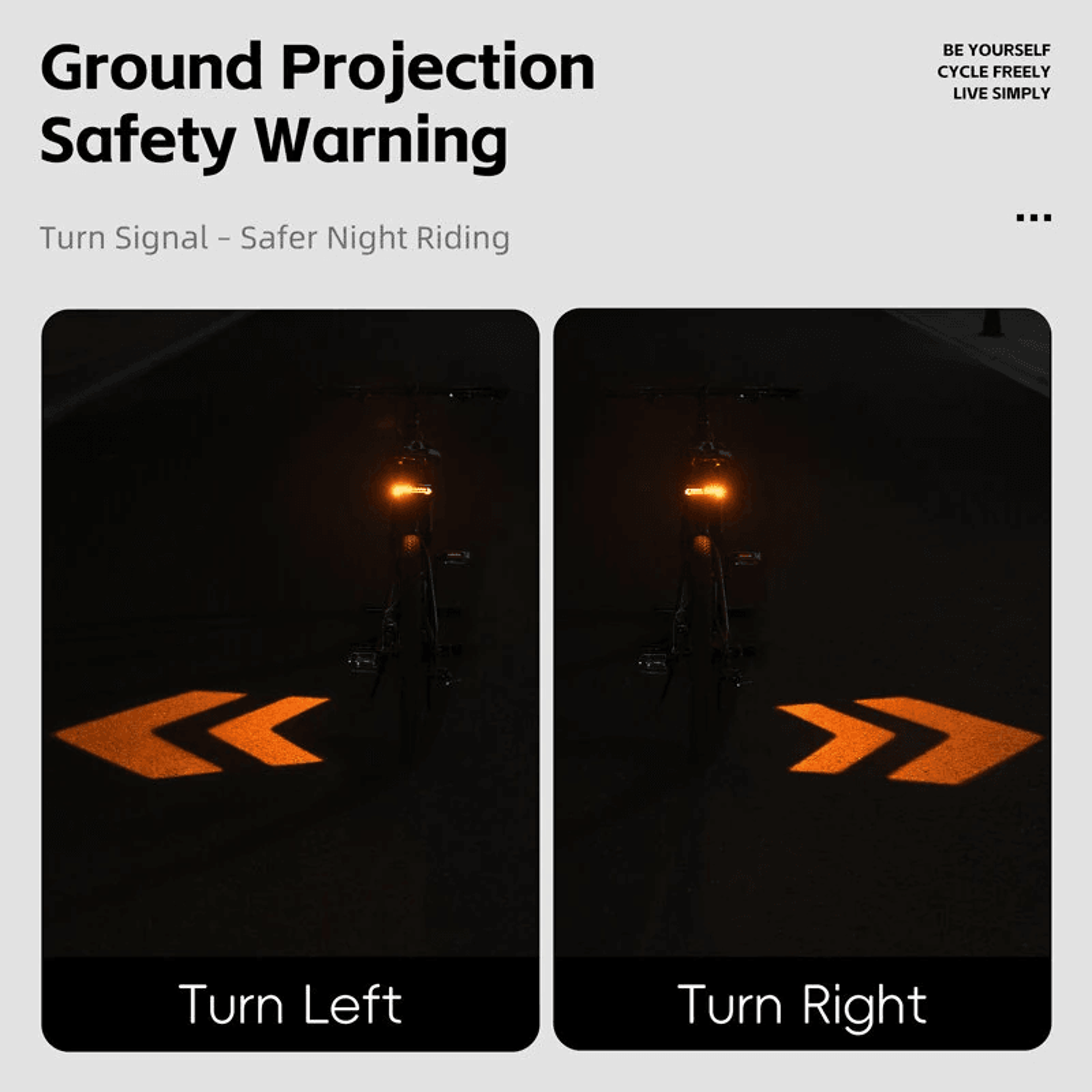 Wireless Bicycle Turn Signal Taillight With Ground Projection And Remote Control 6