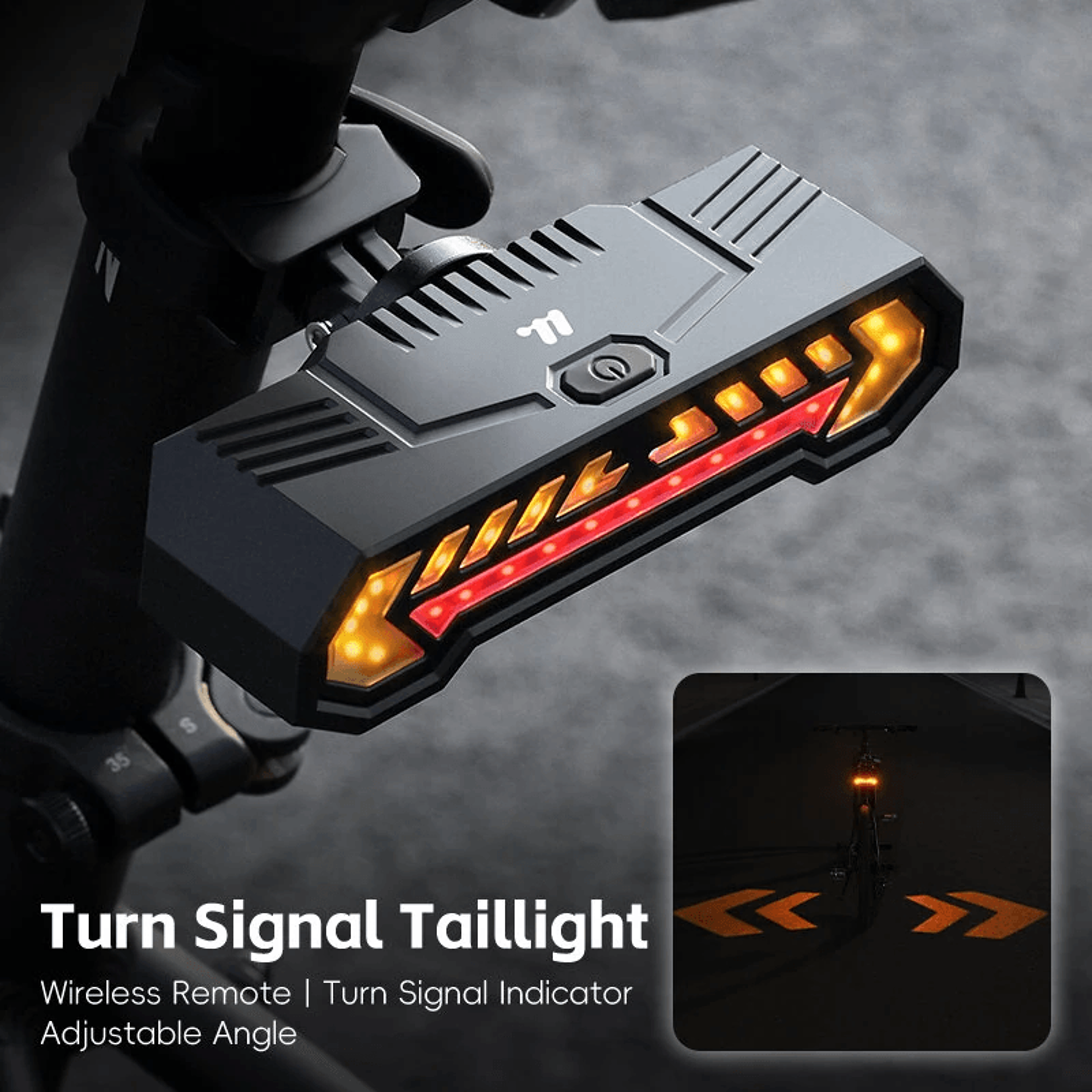 Wireless Bicycle Turn Signal Taillight With Ground Projection And Remote Control 7