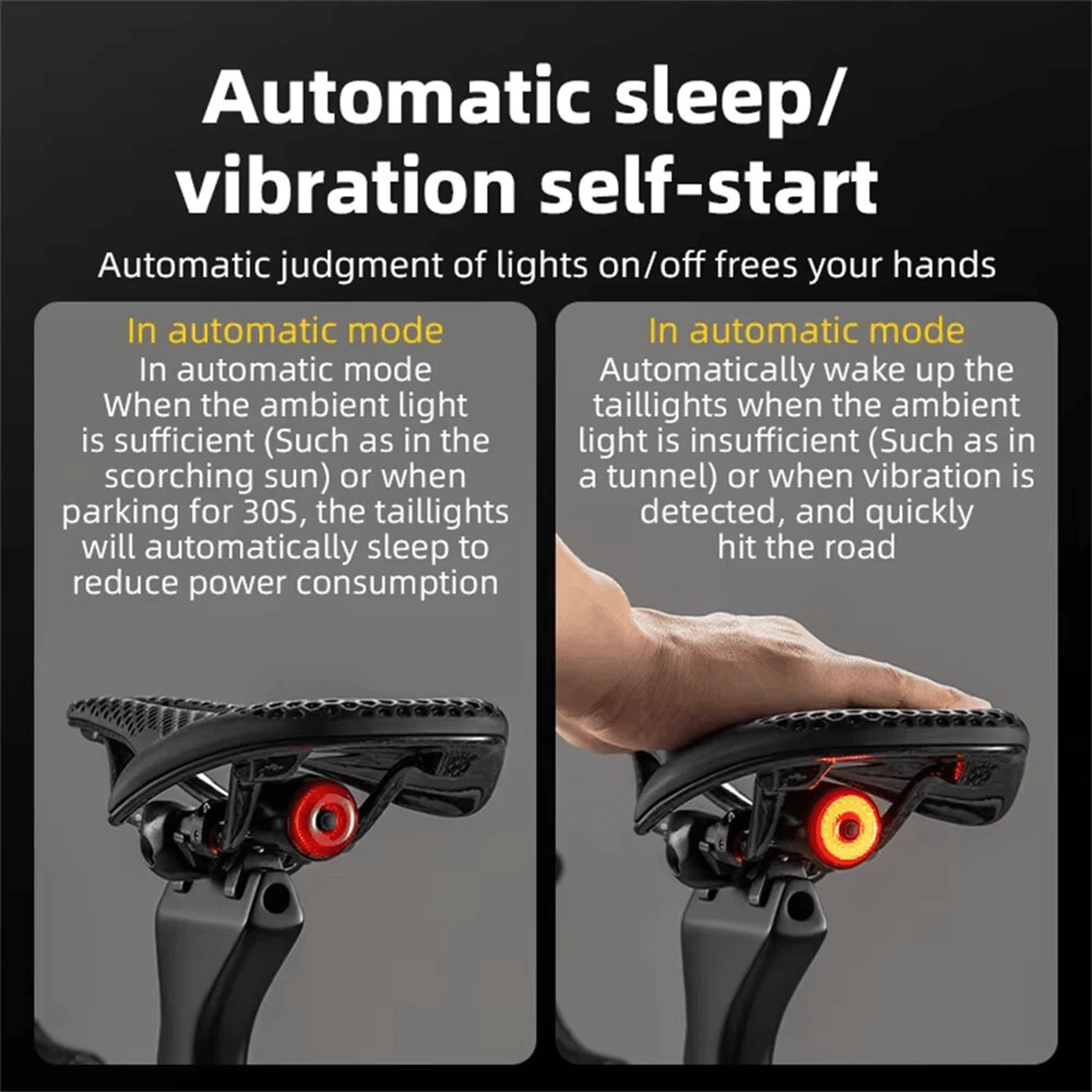 Mini Smart Bike Tail Light With Brake Sensing Type C Charging And Waterproof Design 4