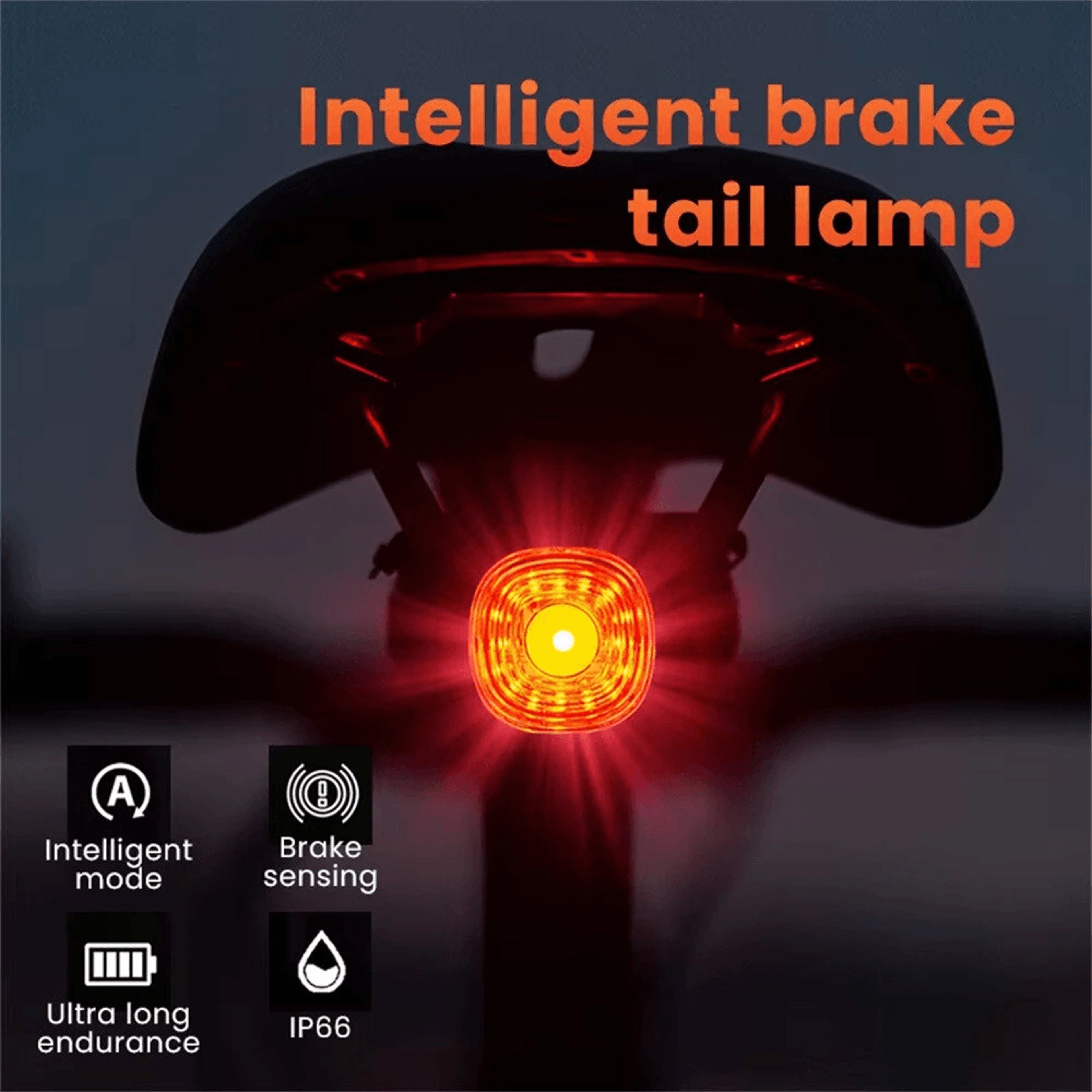 Smart RGB Bike Taillight With Brake Sensing Waterproof USB C Charging 4