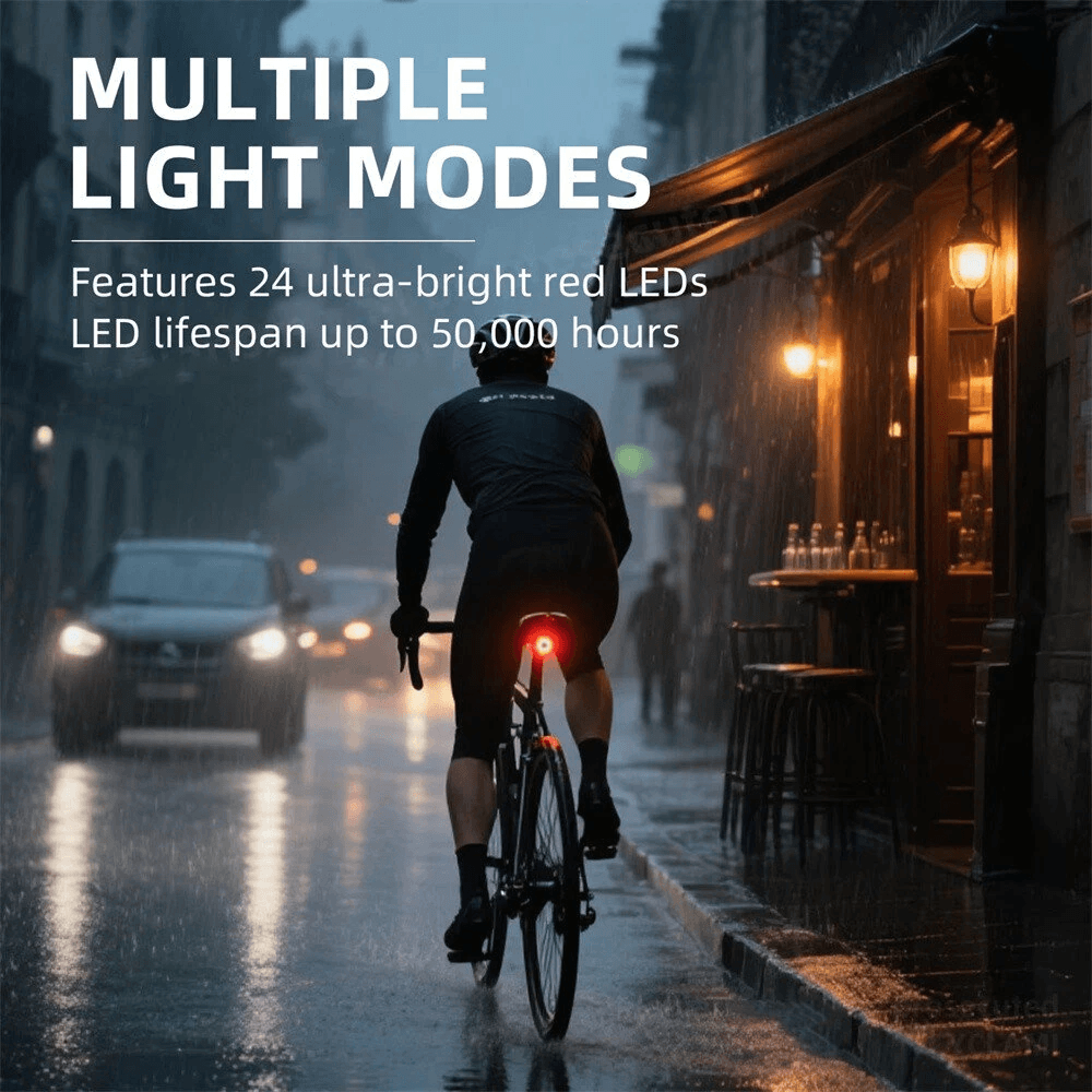 Smart Brake Bike Taillight With Positioning Type C Charging And Water Resistance 3
