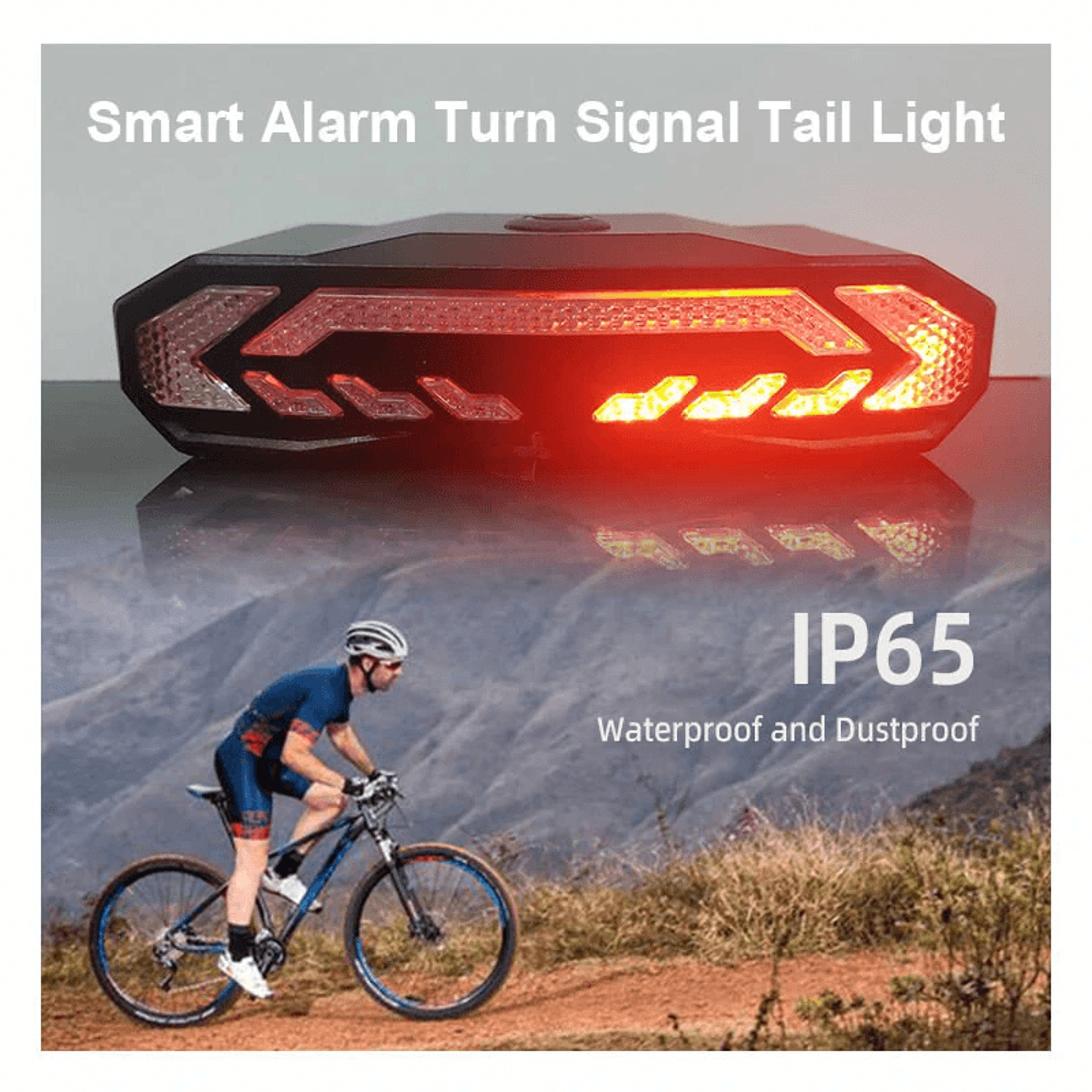 Smart Bike Taillight With Brake Sensing Turn Signals Remote Horn And Light Modes 6