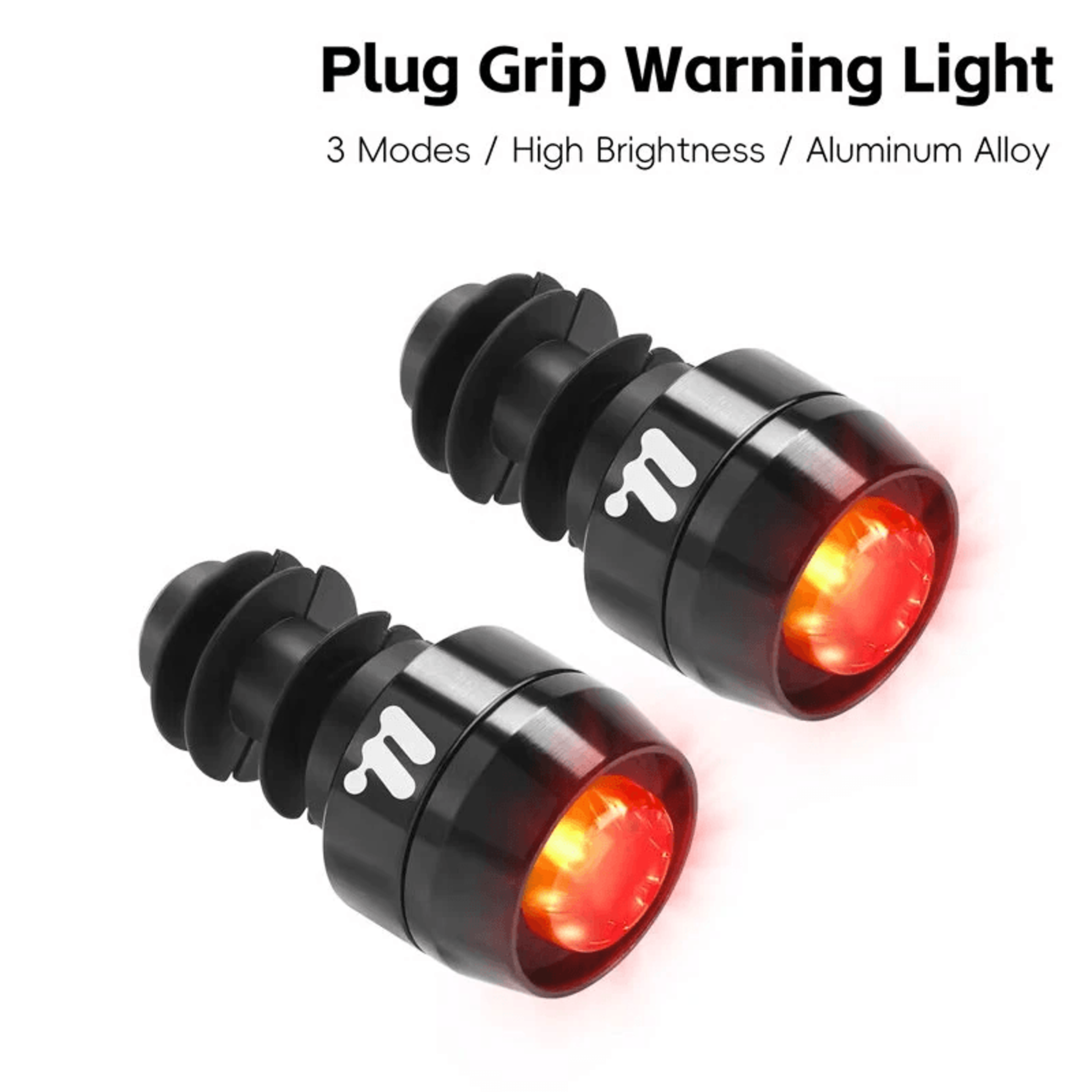 Bicycle Handlebar Plug Warning Lights With Lighting Modes 1