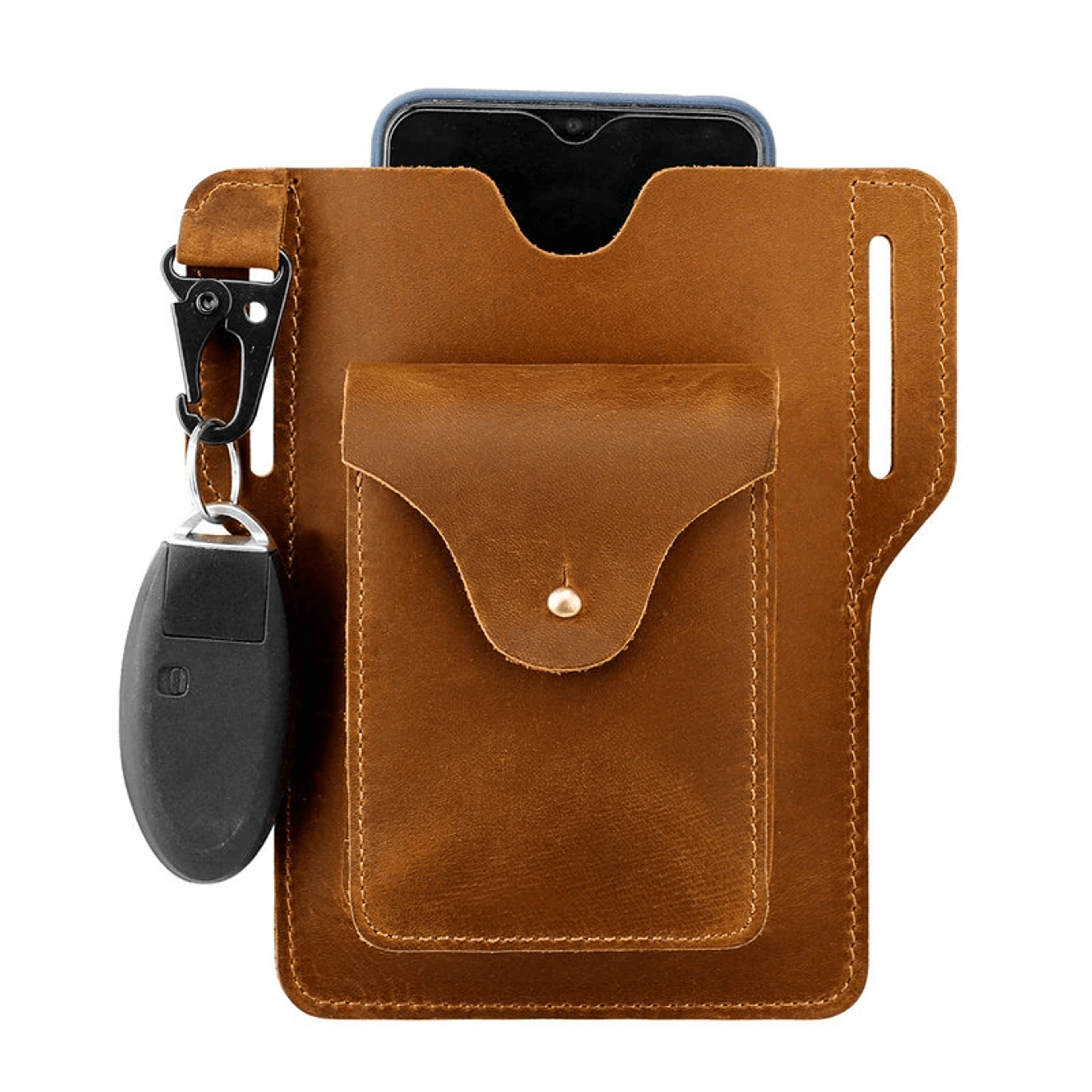 Genuine Leather Waist Bag Retro Belt Phone And Key Pouch 6