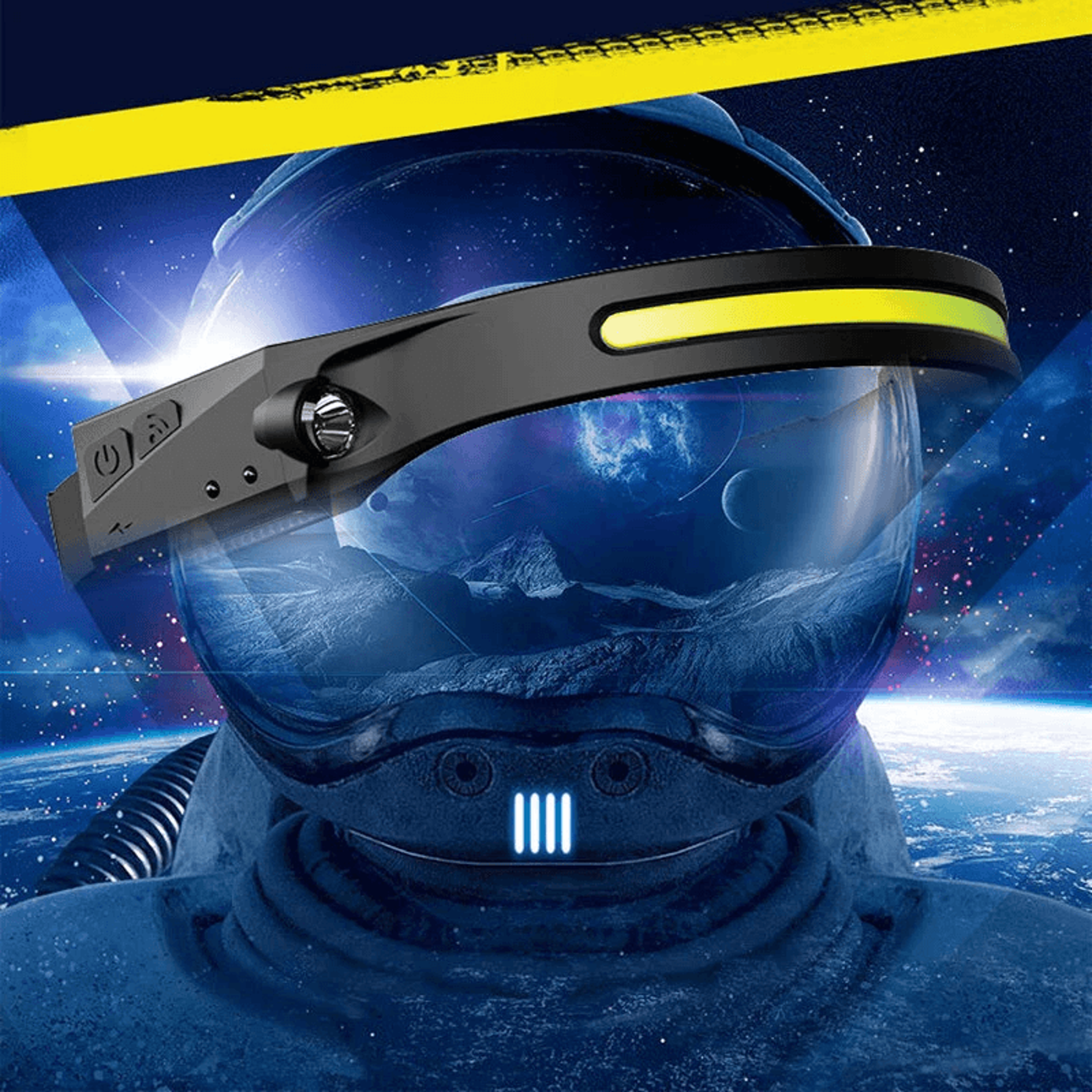 Rechargeable LED Headlamp With Wave Sensor Lumens COB XPE Light 1