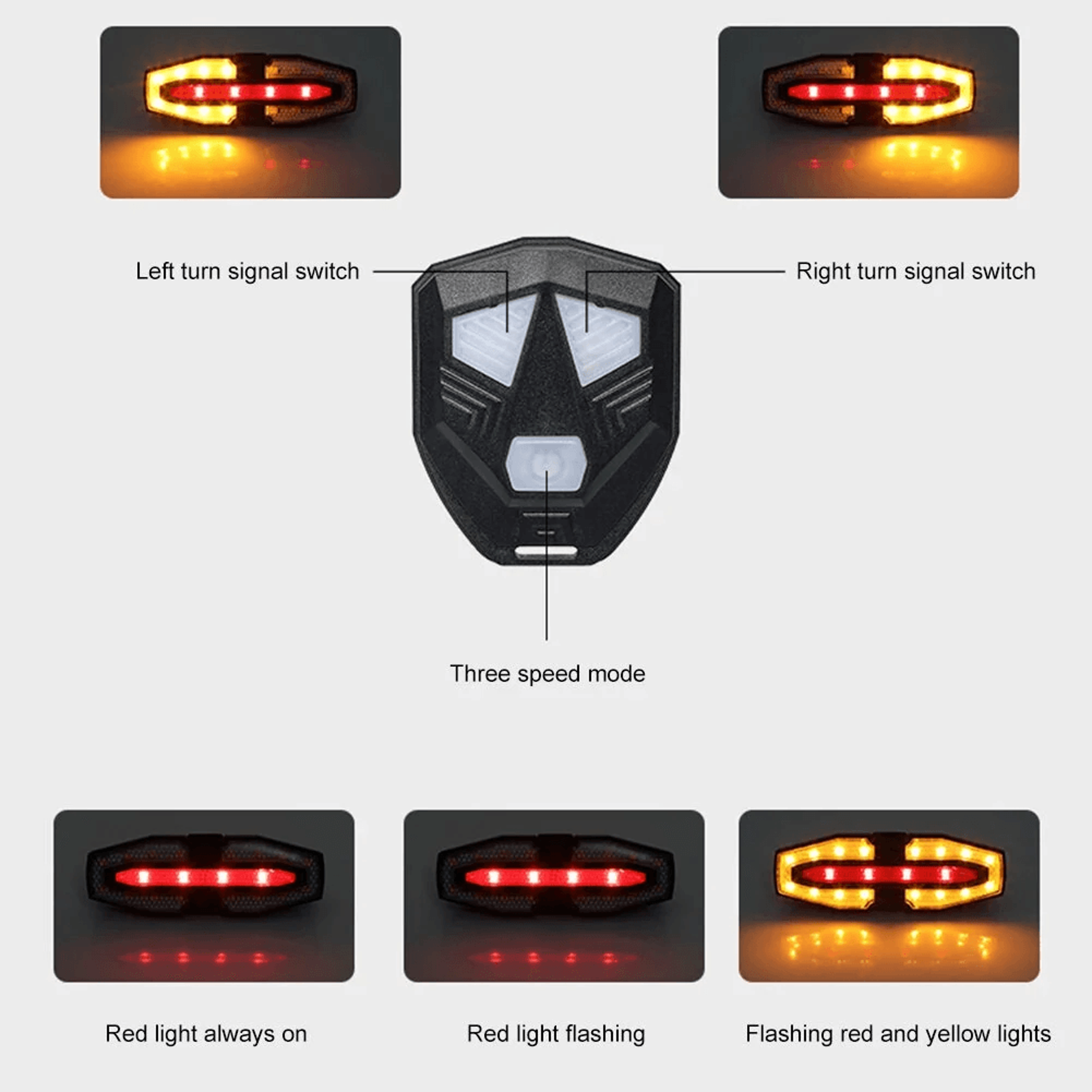 USB Rechargeable Bike Taillight With Wireless Remote Turn Signals 6