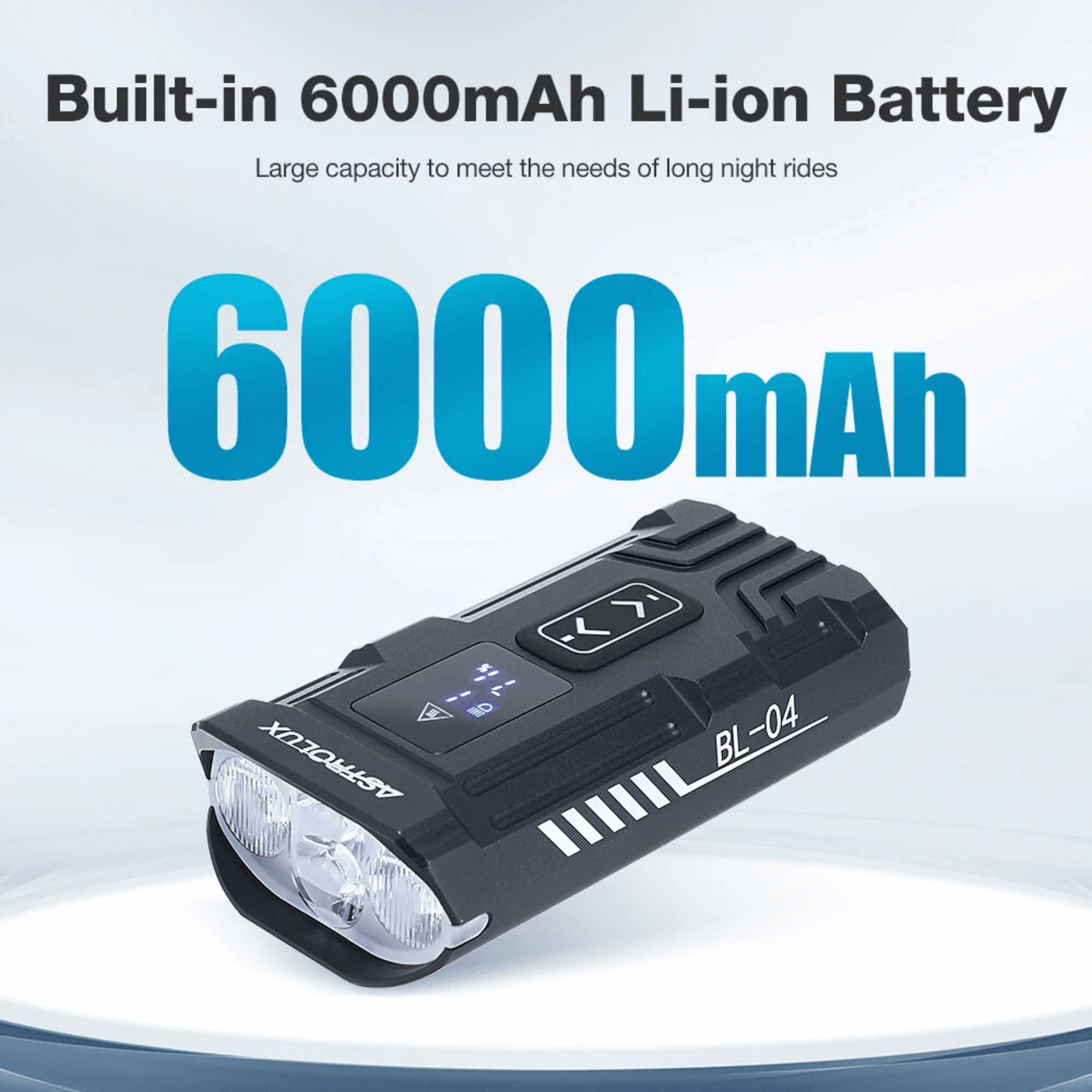 Digital Bike Headlight With Dual Distance Beam Power Bank 1