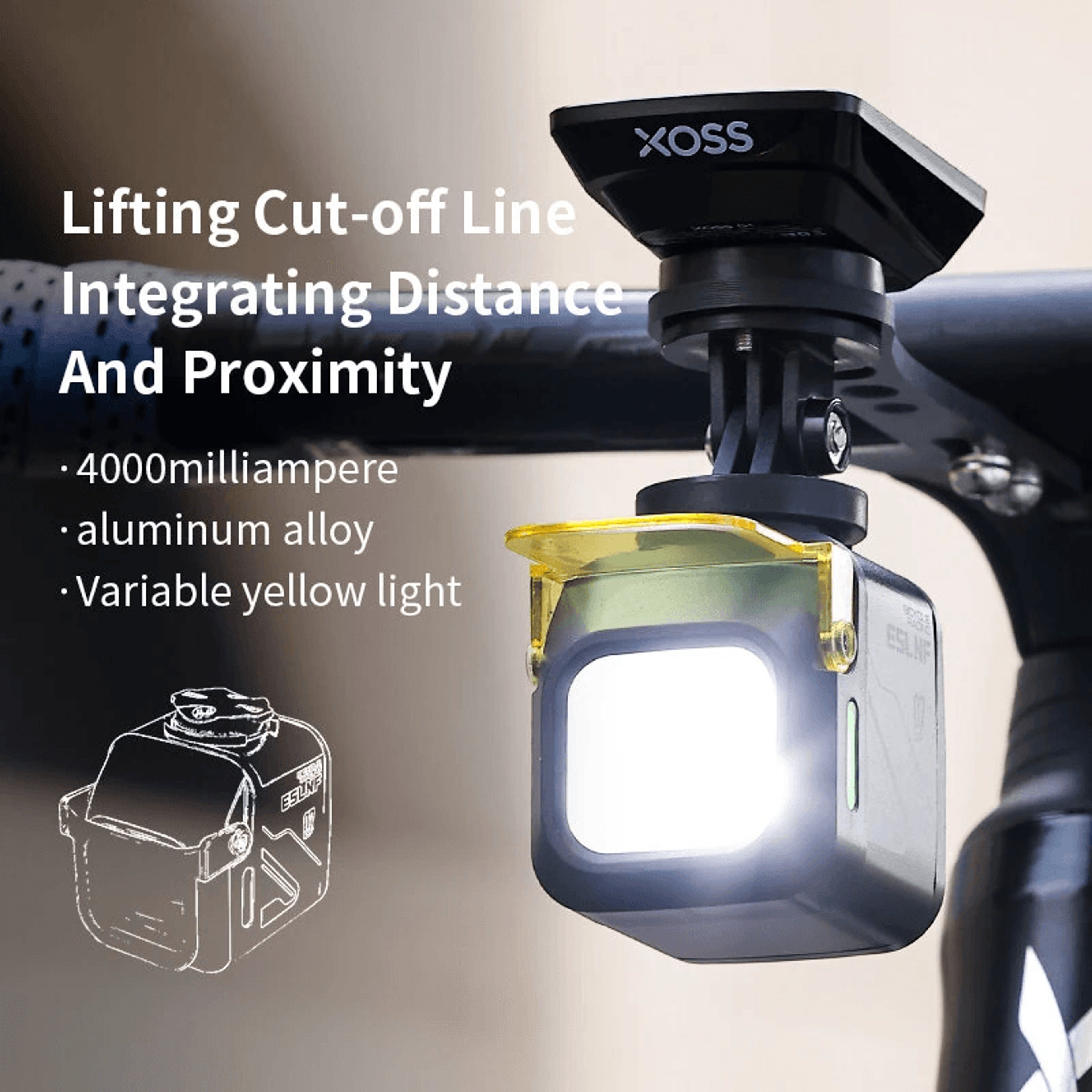 Rechargeable Bicycle Headlight With Wired Remote And High Low Beam 2