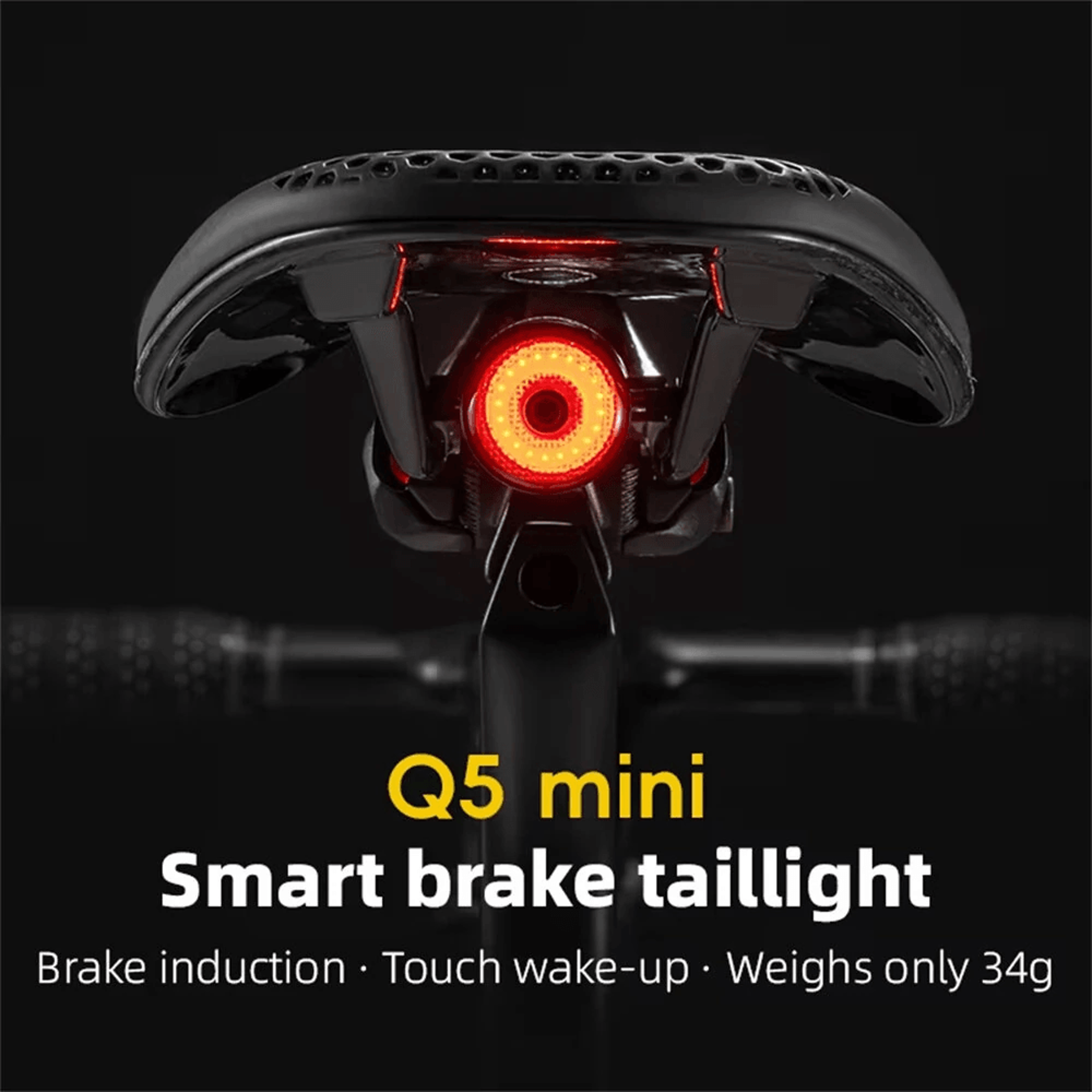 Mini Smart Bike Taillight With Brake Sensing Type C Charging And Light Modes 6