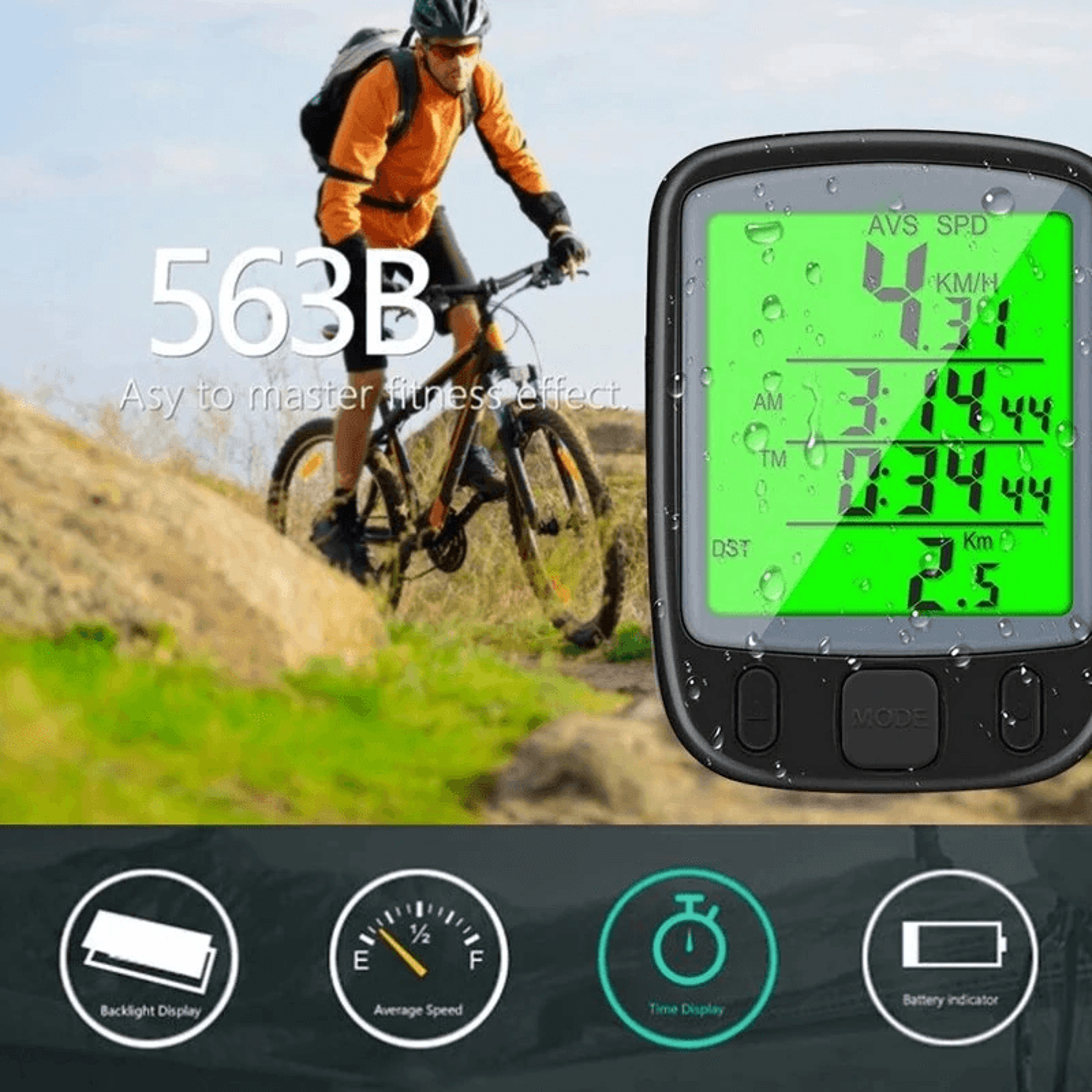 Digital Bicycle Computer With LCD Backlight ANT Support And Waterproof Design 1