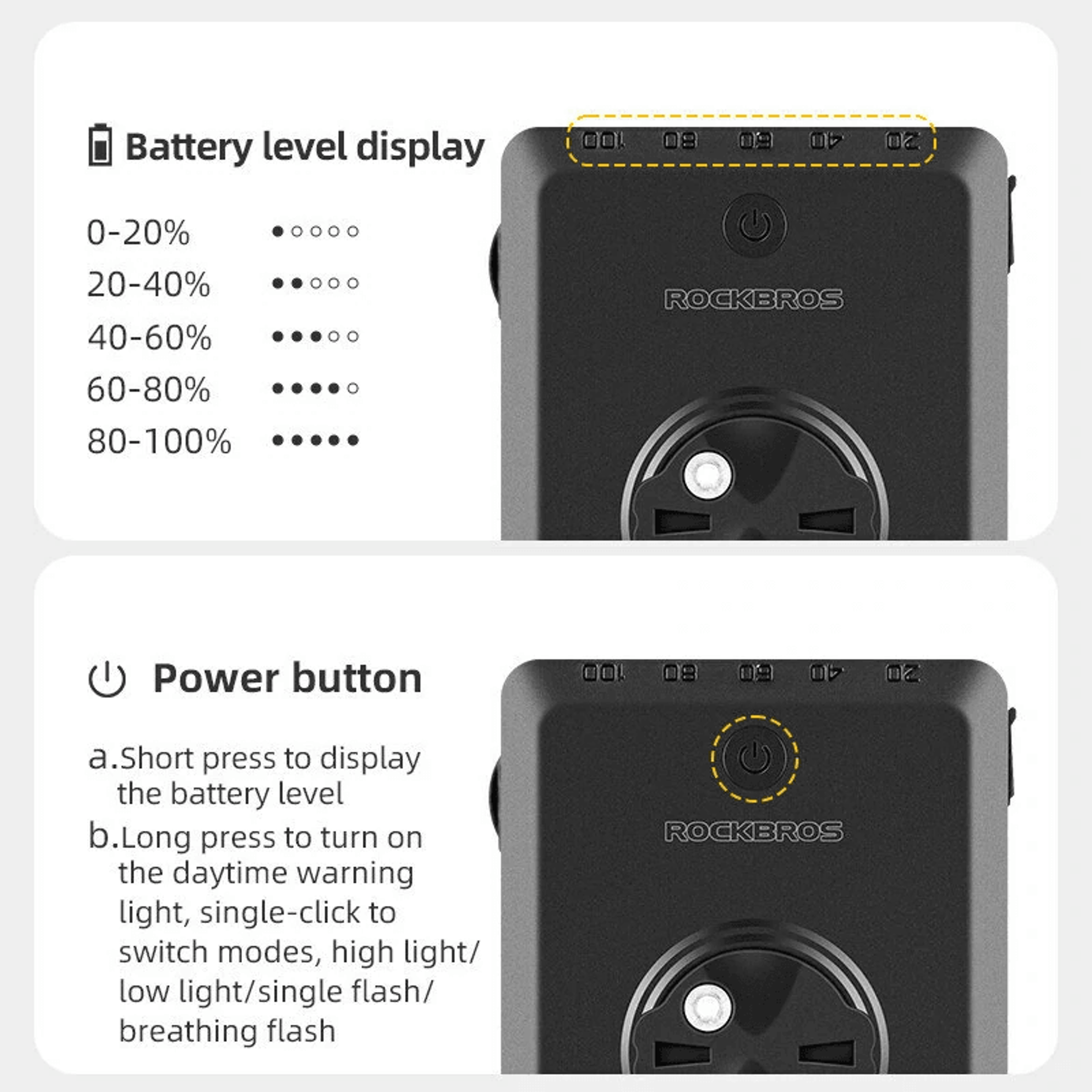 Bike Headlight With Power Bank Light Modes And Waterproofing 5
