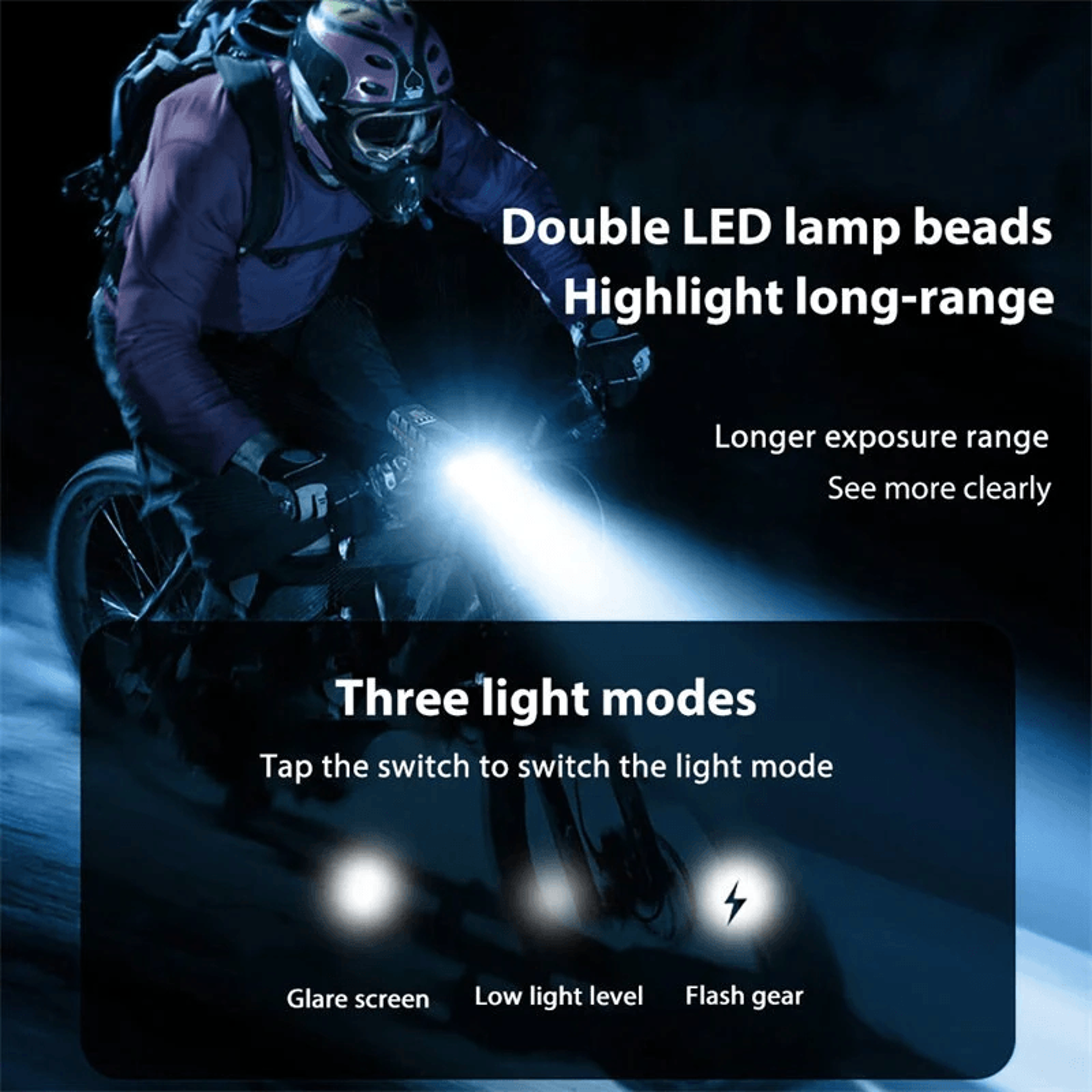 Solar Rechargeable Bike Headlight With Horn And Power Bank 2