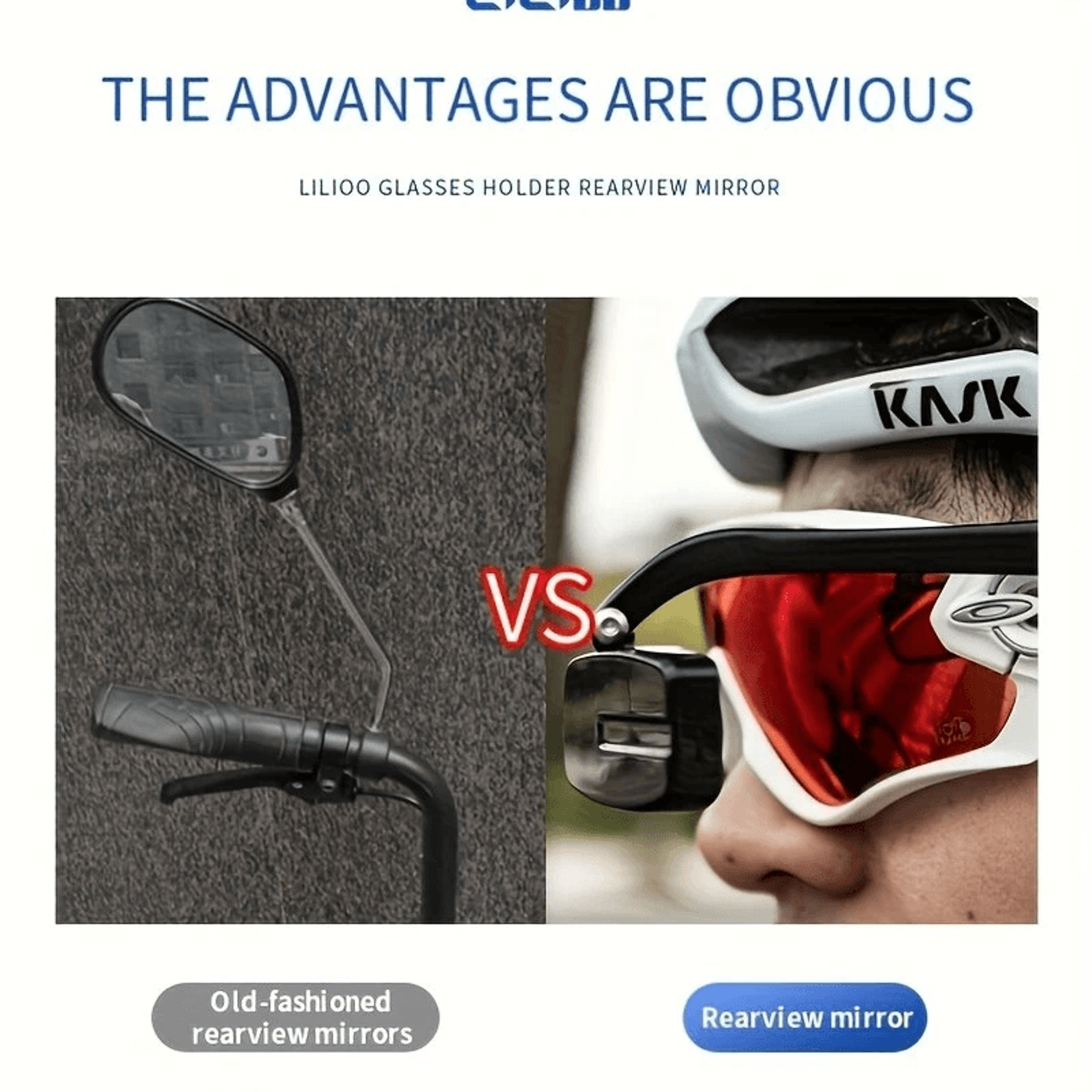 Cycling Glasses With Adjustable Rearview Mirror Wide Angle Bike Riding Goggles 2