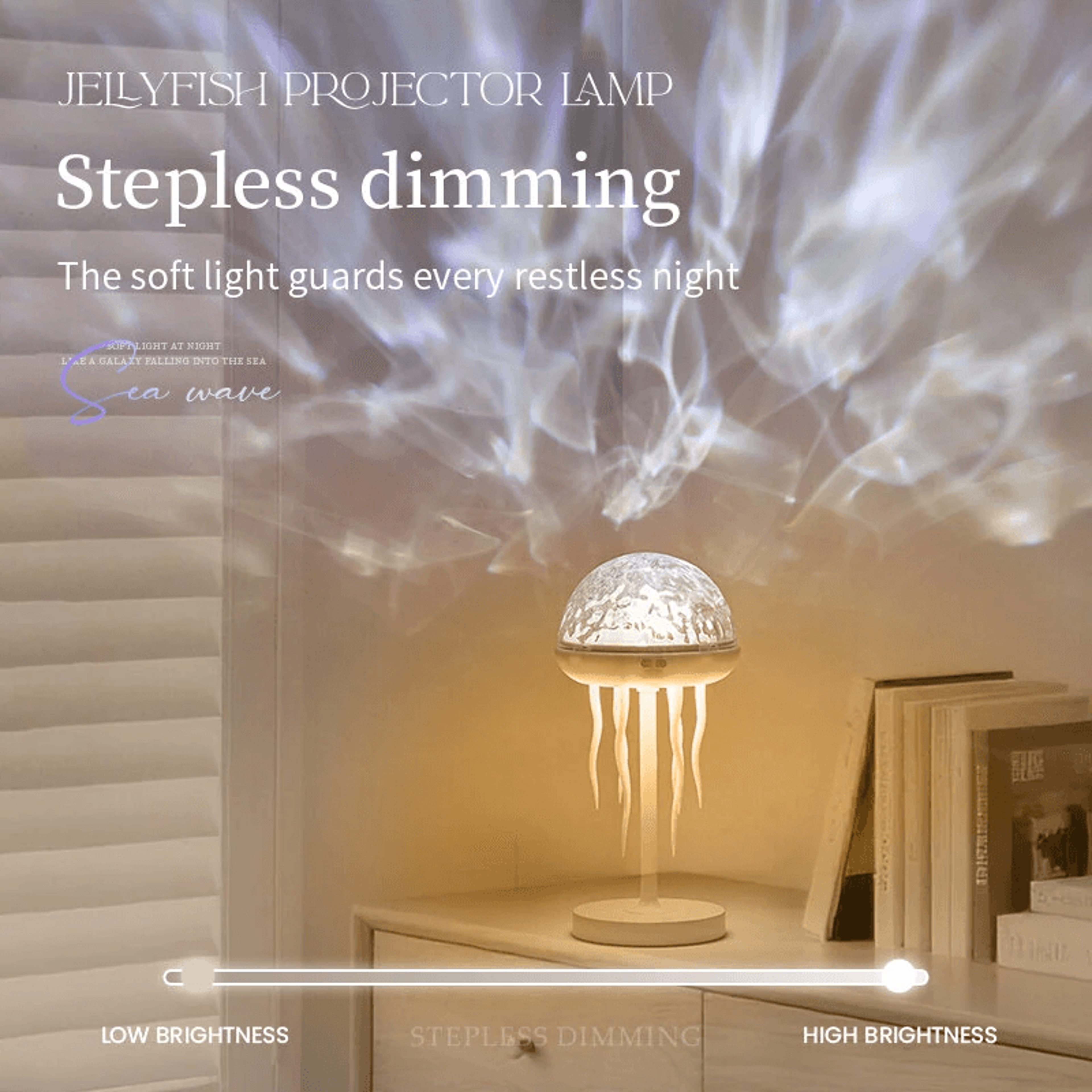 Jellyfish Projector Lamp With Remote Control Timer Dimmable LED Night Light 4