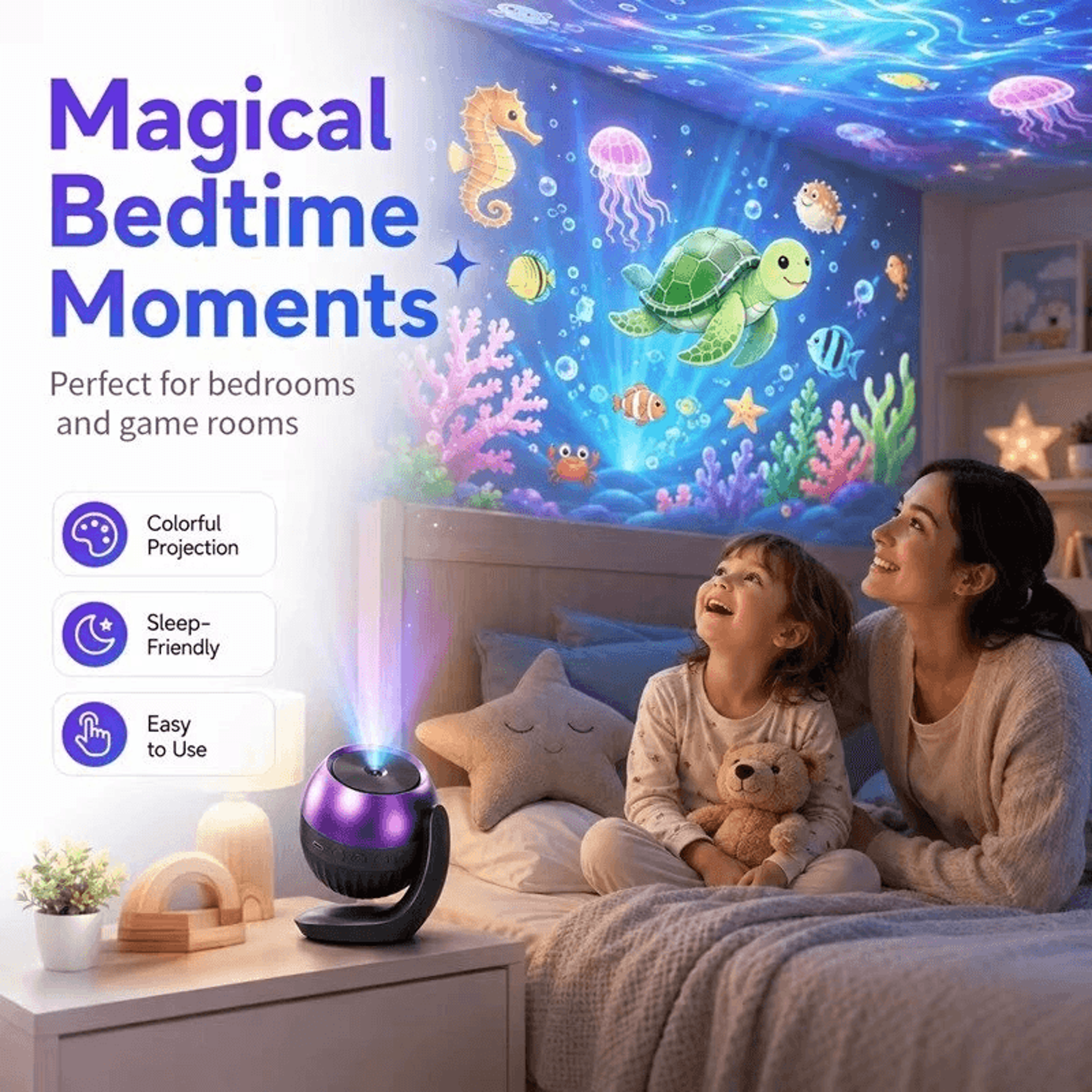 Galaxy Projector Night Light With Patterns White Noise And Minute Timer 6