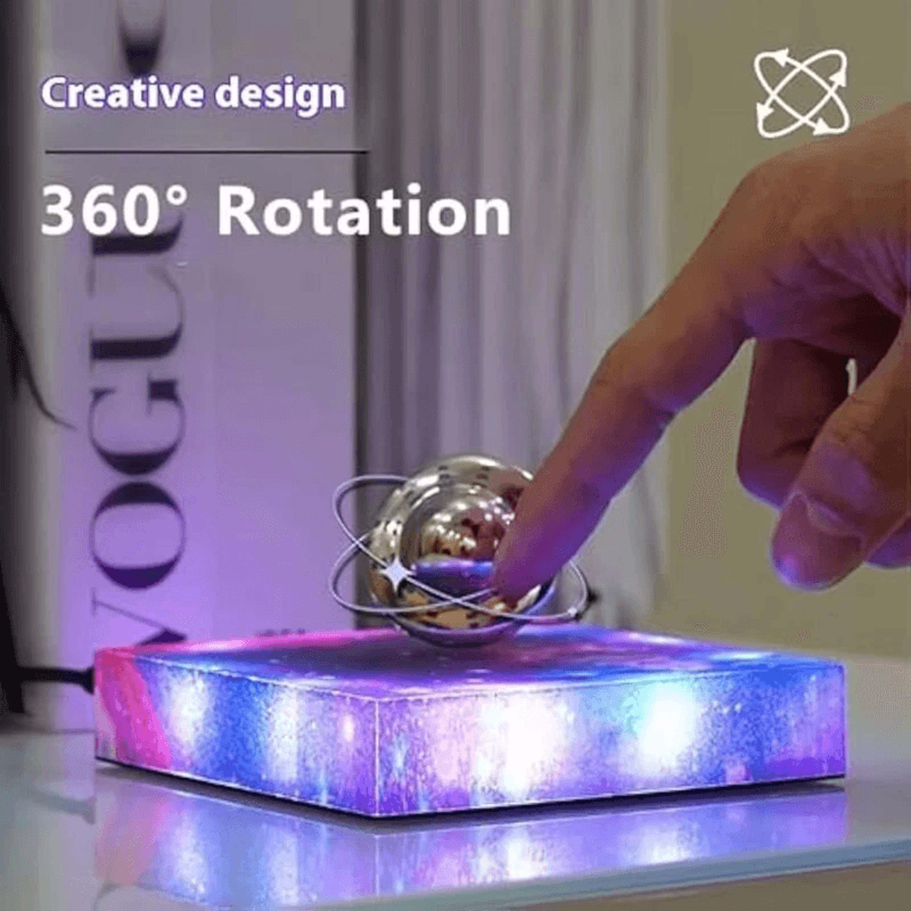 Magnetic Levitating UFO Night Light With RGB Galaxy Base And Touch Control 1