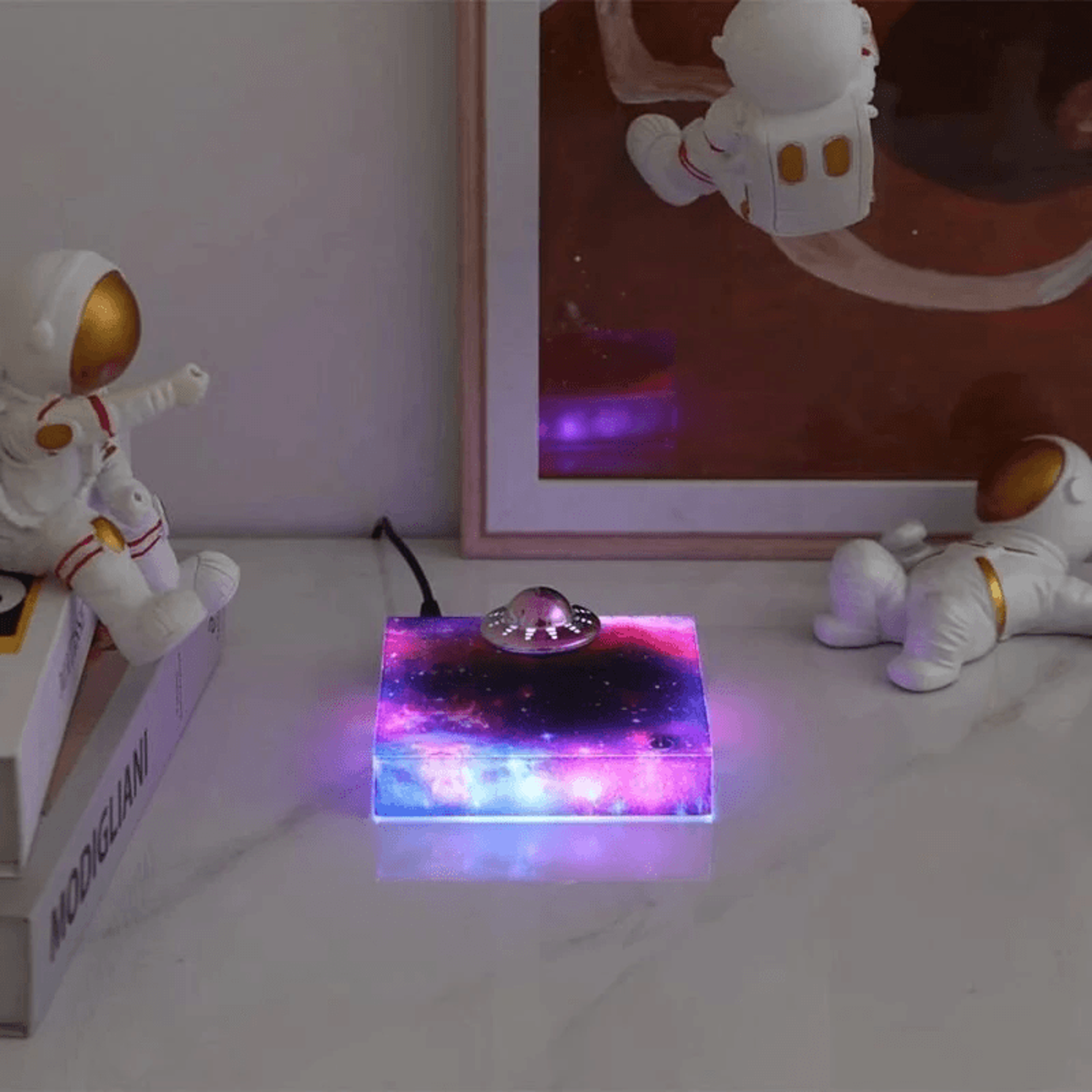 Magnetic Levitating UFO Night Light With RGB Galaxy Base And Touch Control 5