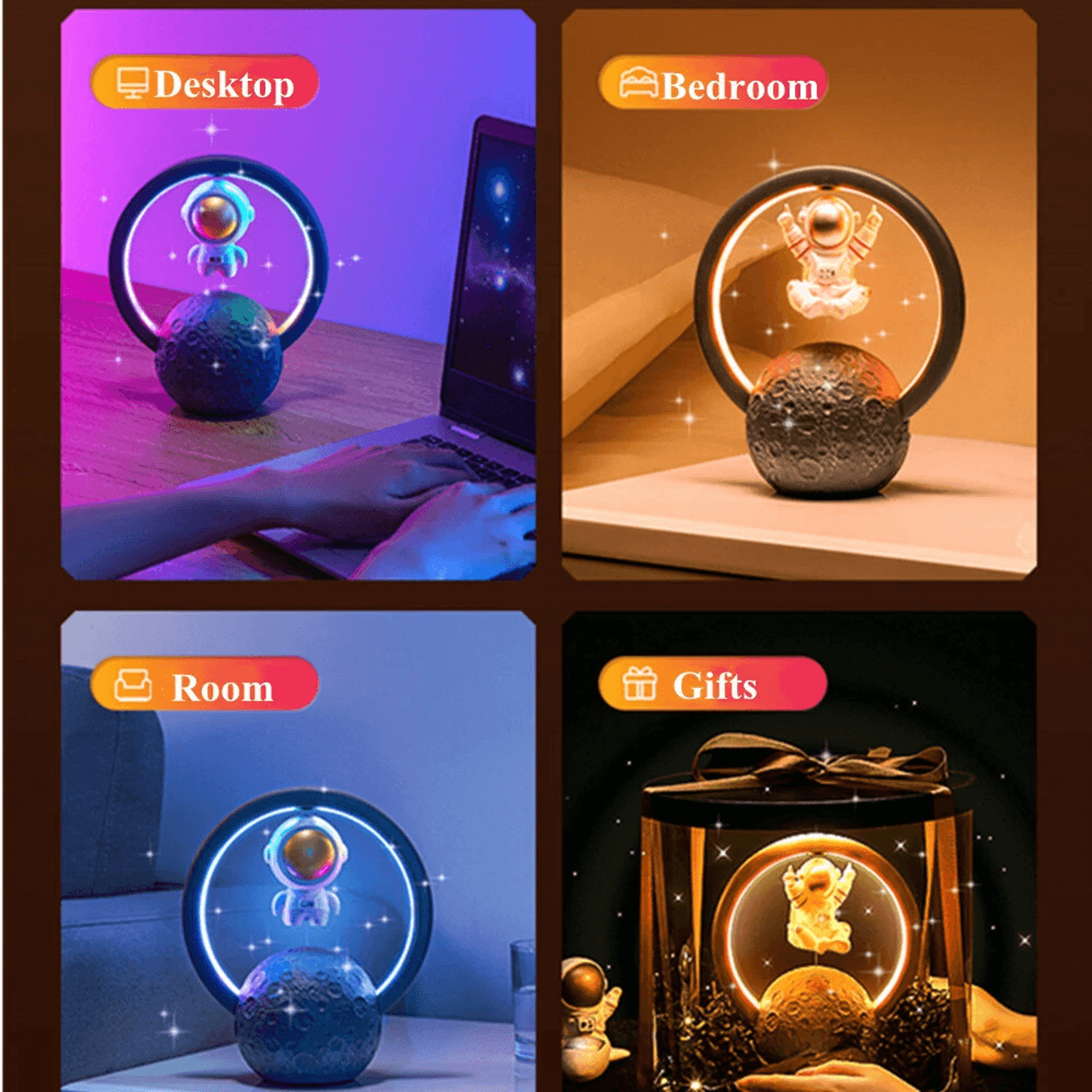 Magnetic Levitating Astronaut RGB Night Light With Bluetooth Speaker 2
