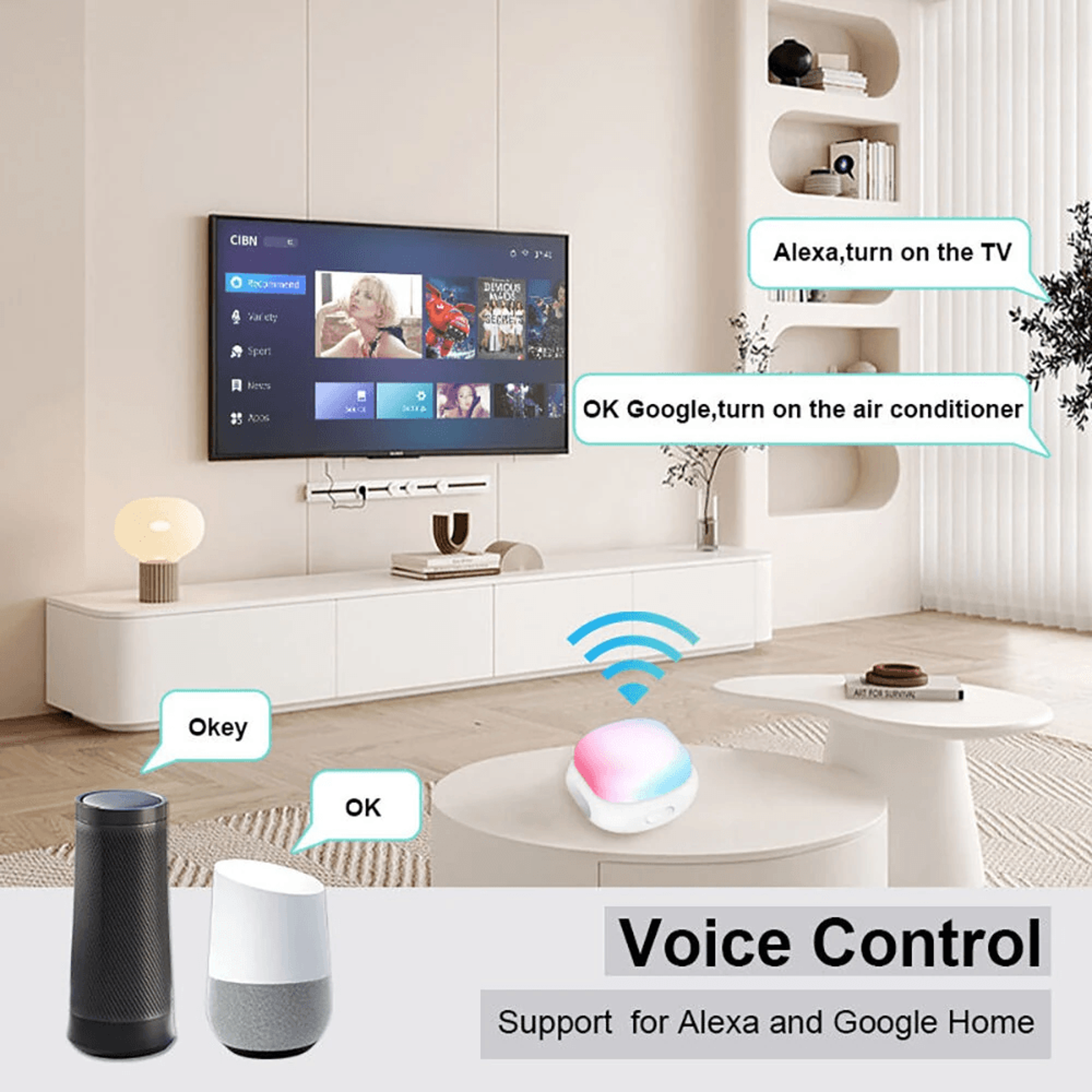 Smart WiFi IR Remote Control With RGB Ambient Light And App Voice Control 2