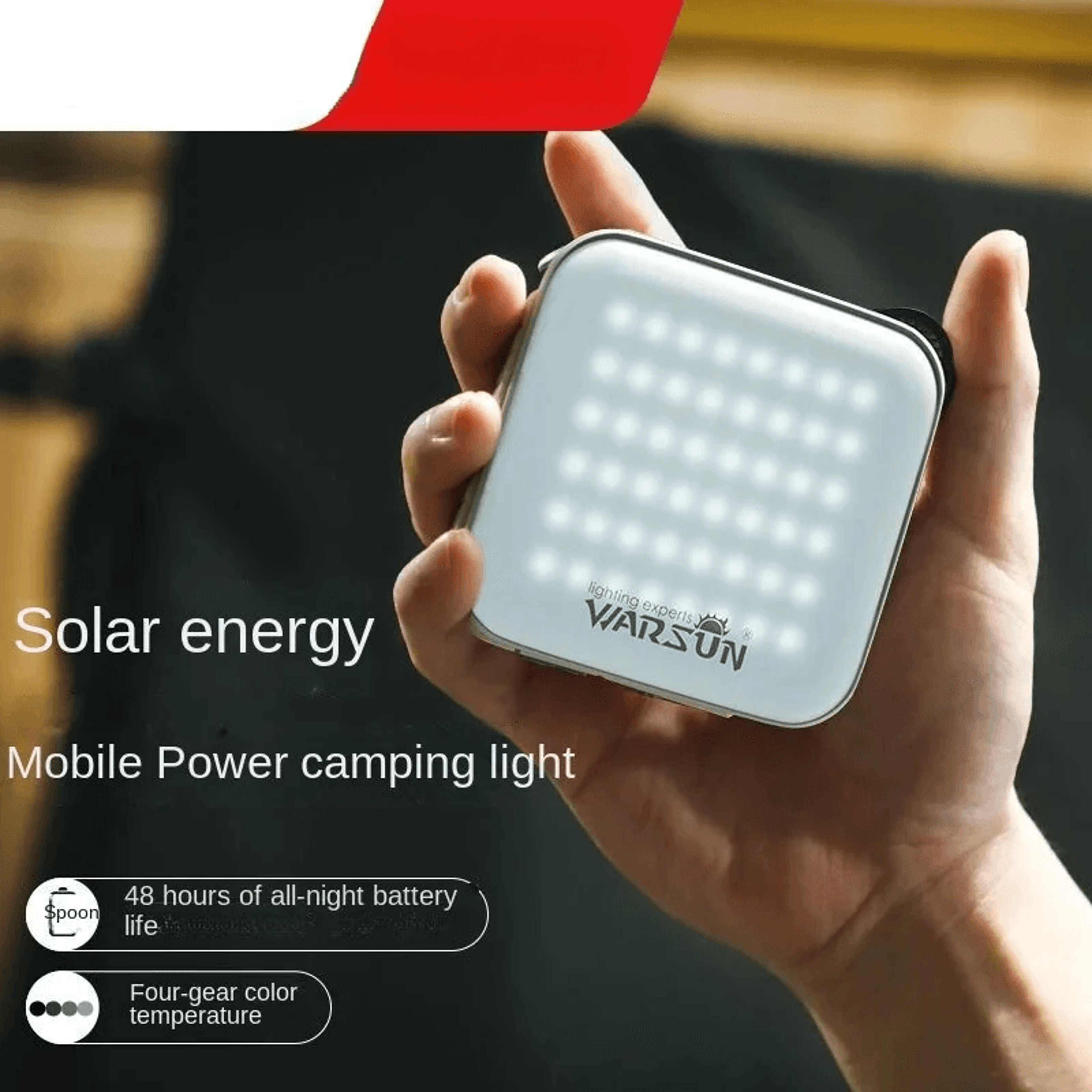Rechargeable LED Camping Lantern With Solar Charging And Water Resistance 4