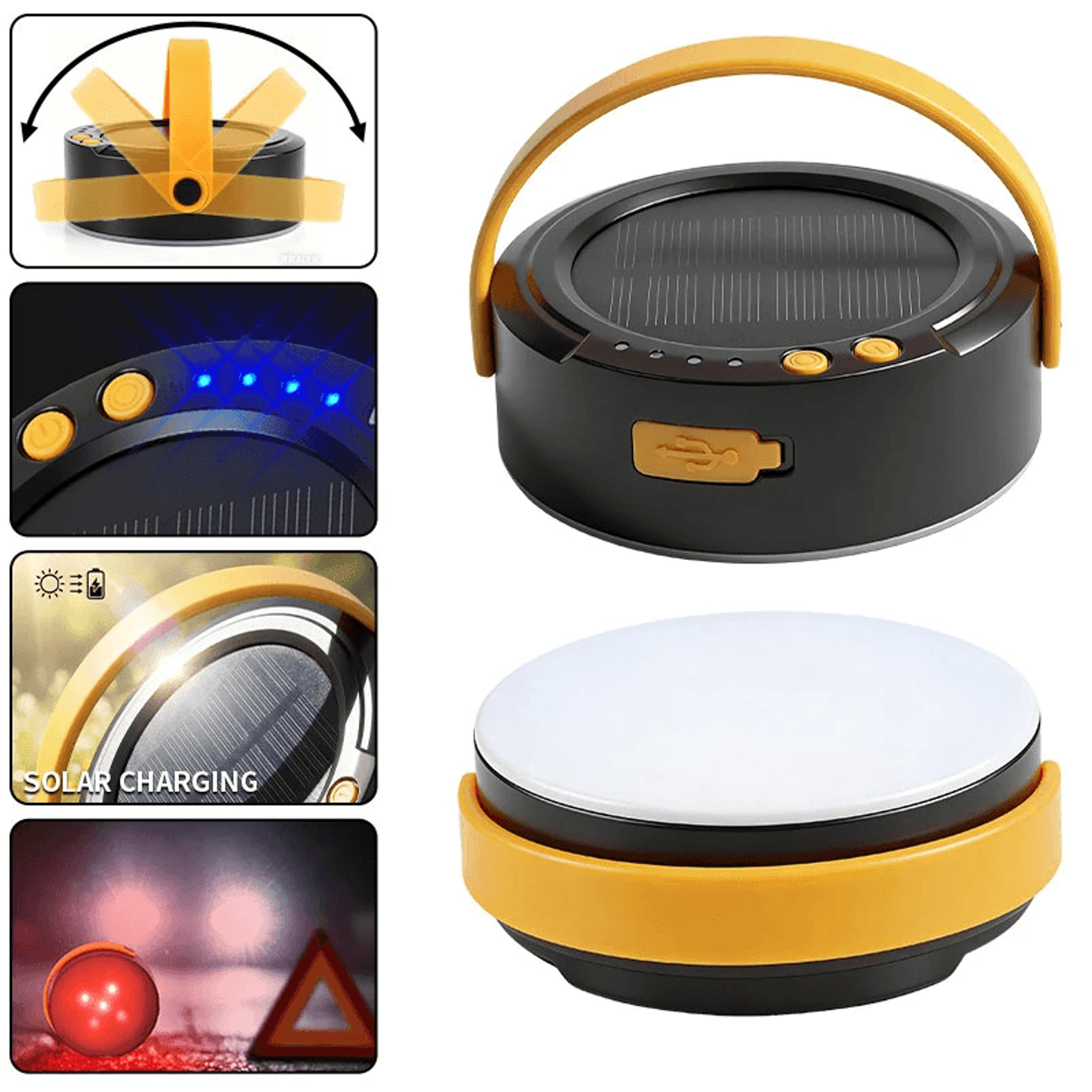 Solar Camping Lantern With USB C Charging Light Modes And Hanging Handle 7