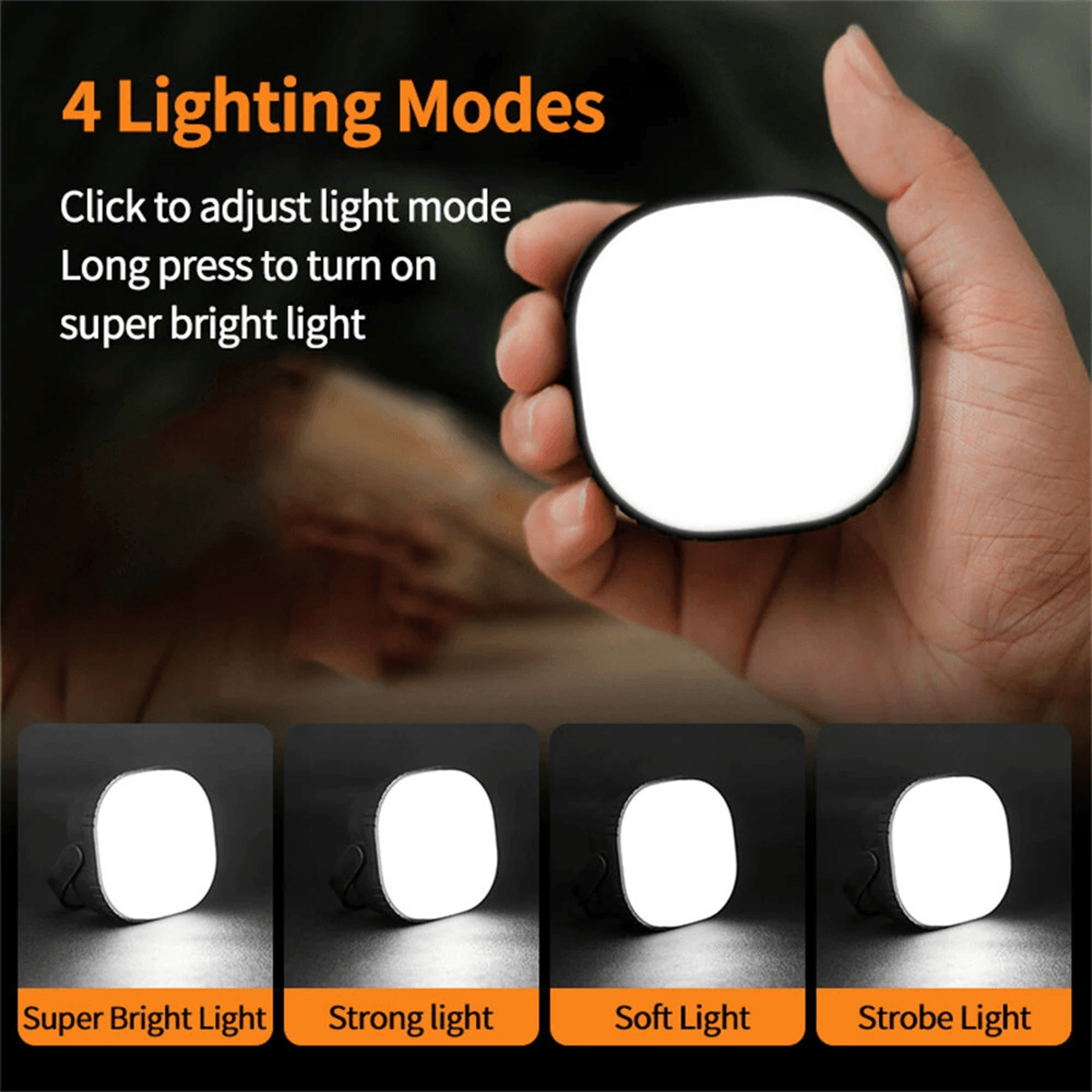 Rechargeable Mini Camping Light With Magnetic Base And Adjustable Brightness 4