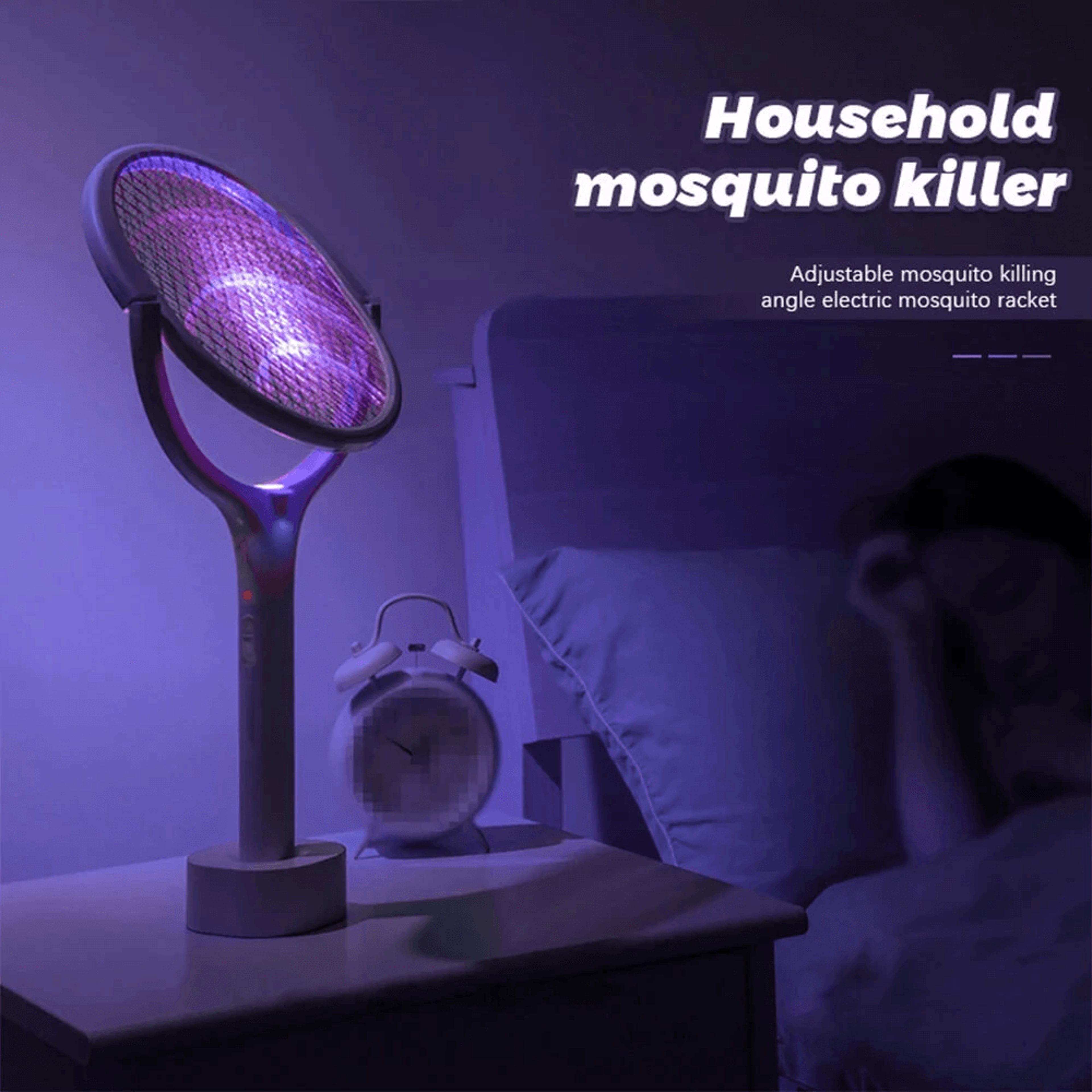 Rechargeable Electric Bug Zapper Swatter With Adjustable Lamp 1