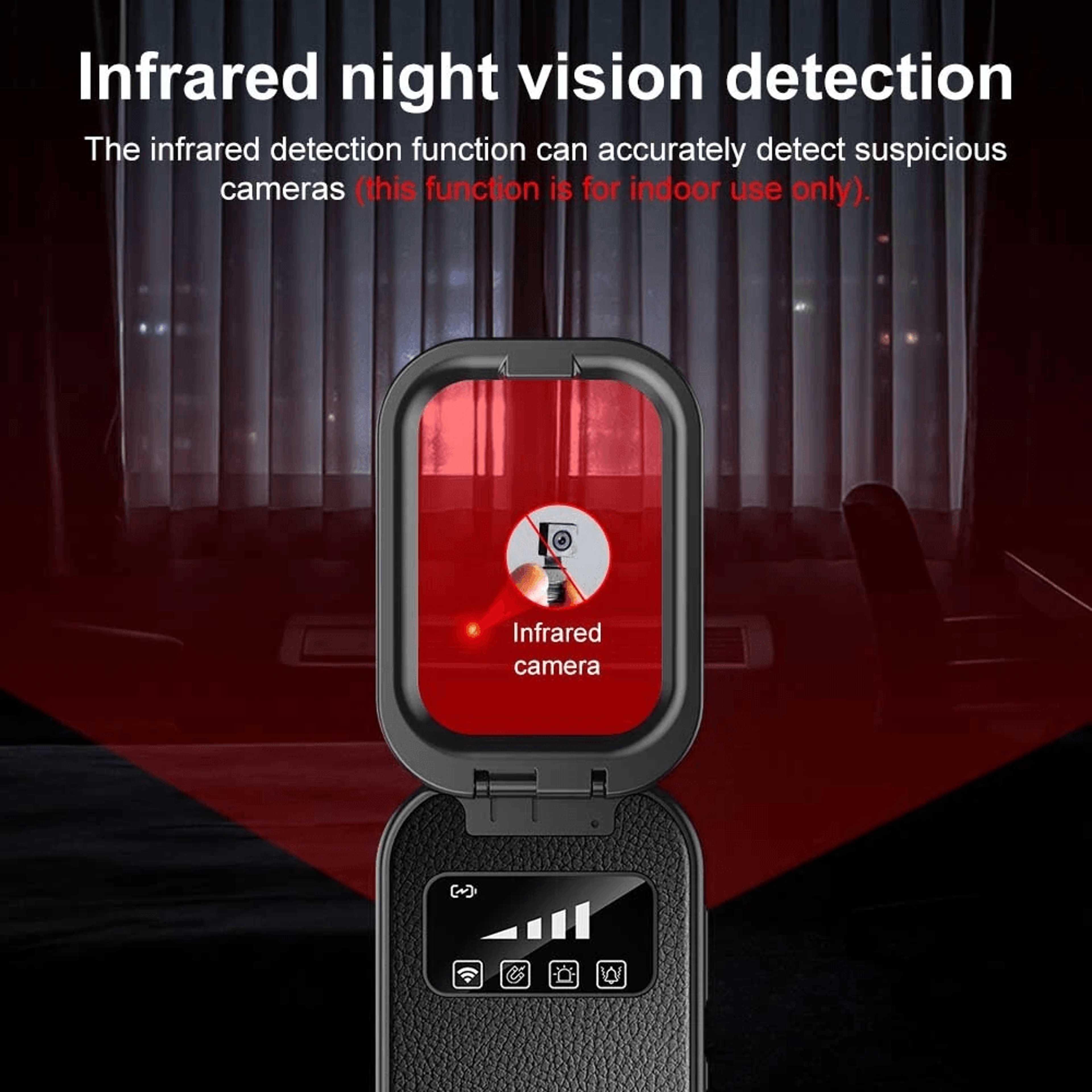 Portable Hidden Camera Detector With RF GPS Magnetic Field And Infrared Detection 4