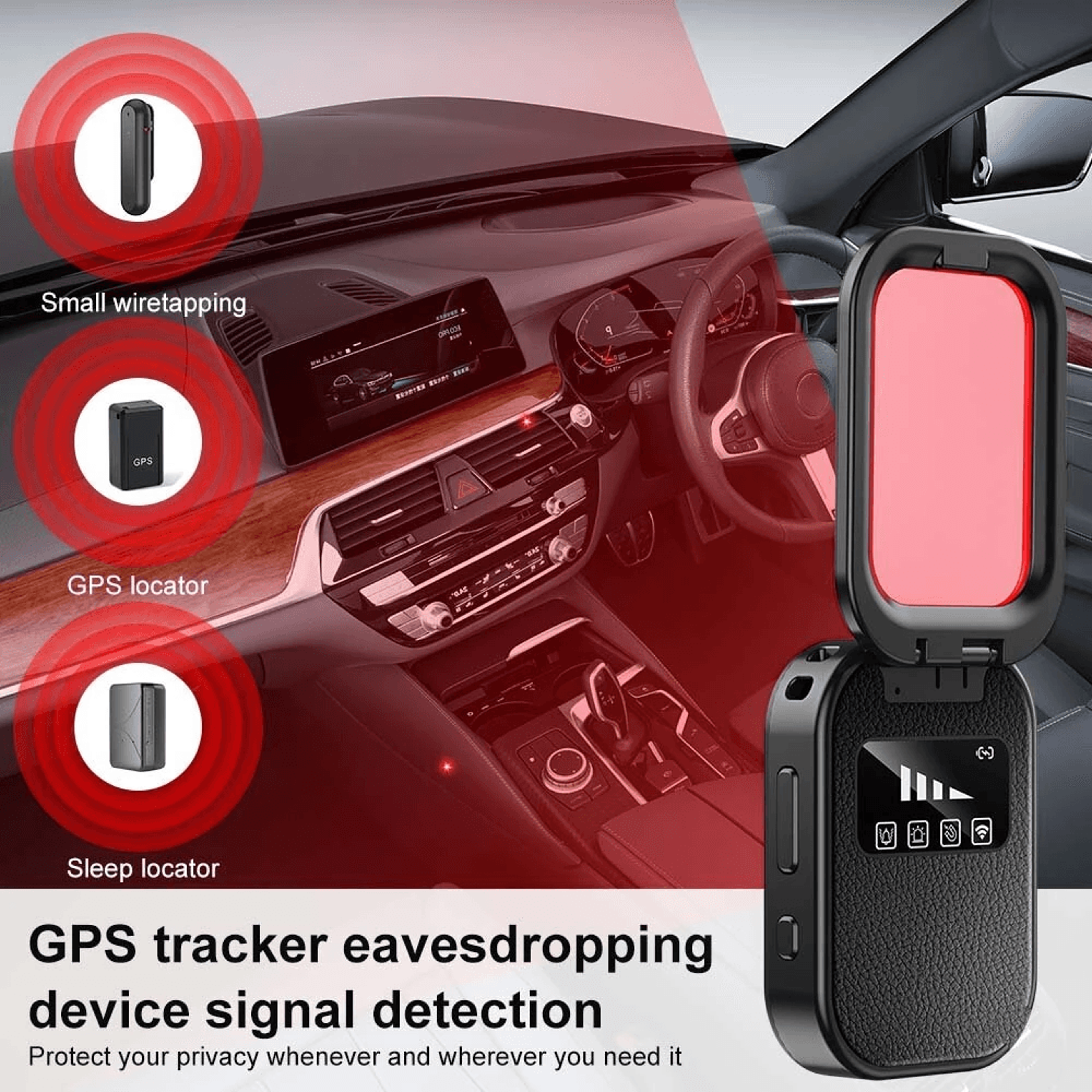 Portable Hidden Camera Detector With RF GPS Magnetic Field And Infrared Detection 5