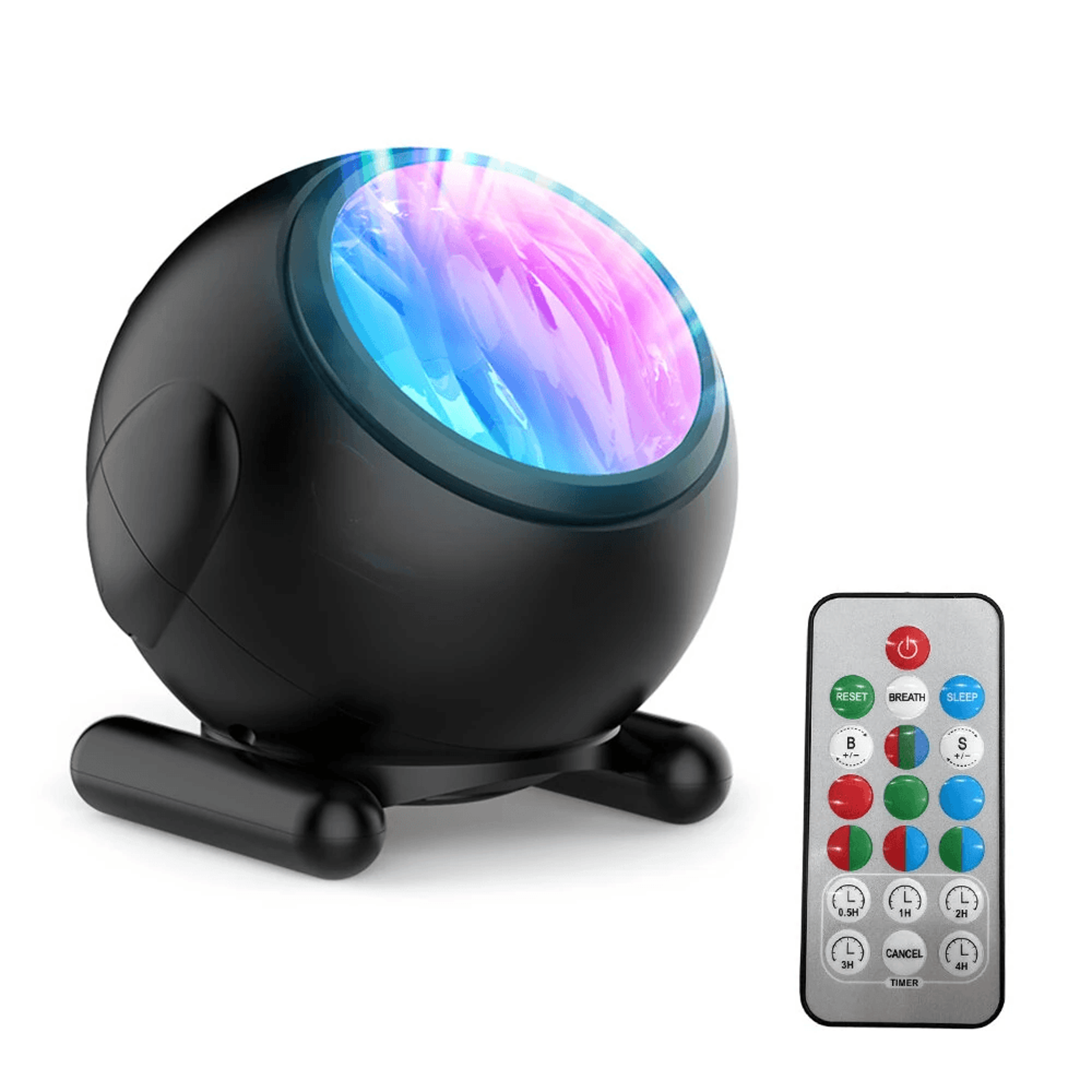 Aurora Lights Projector With RGB LED Lighting Modes White Noise Remote And Timer 0