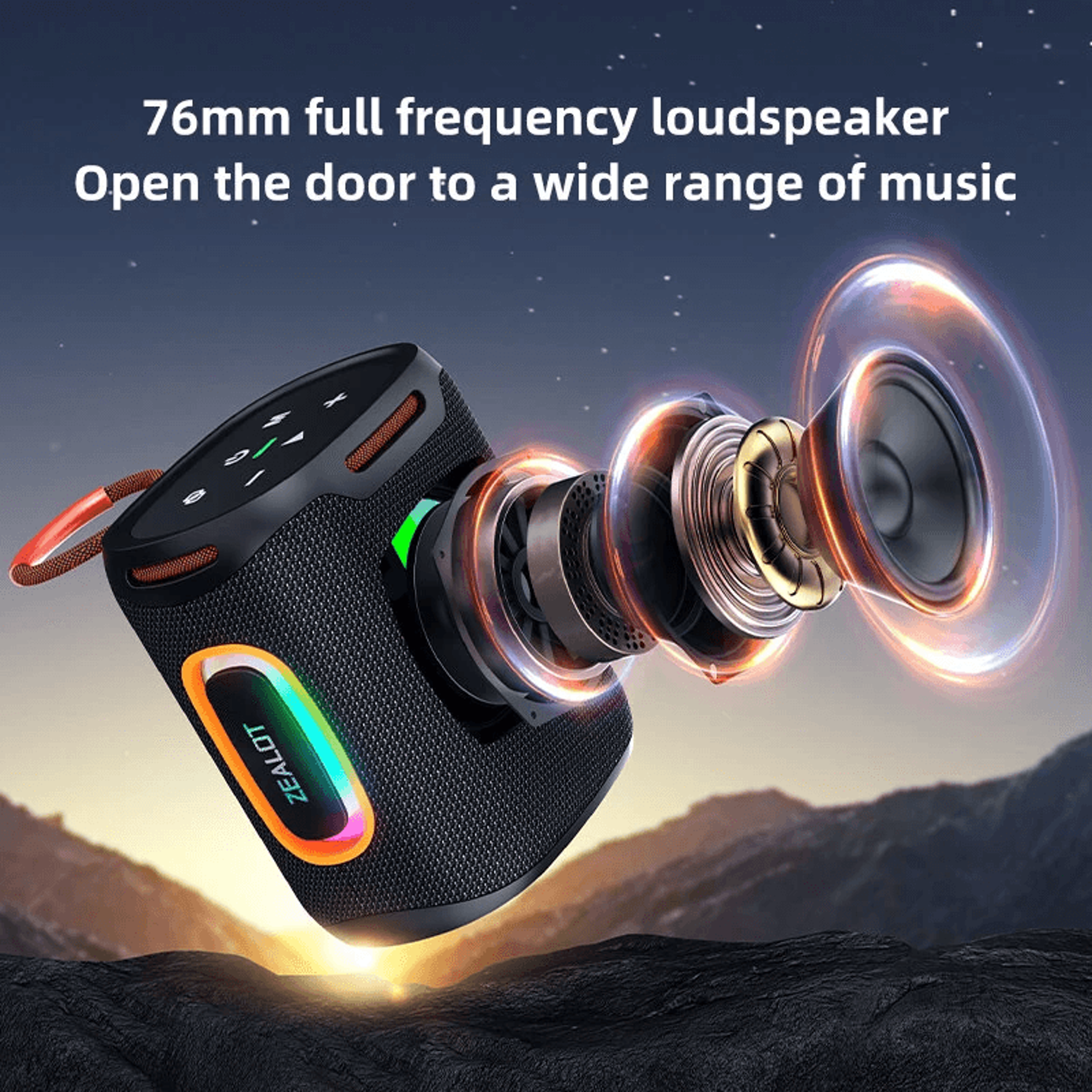 Portable Bluetooth Speaker With Battery And TWS 5