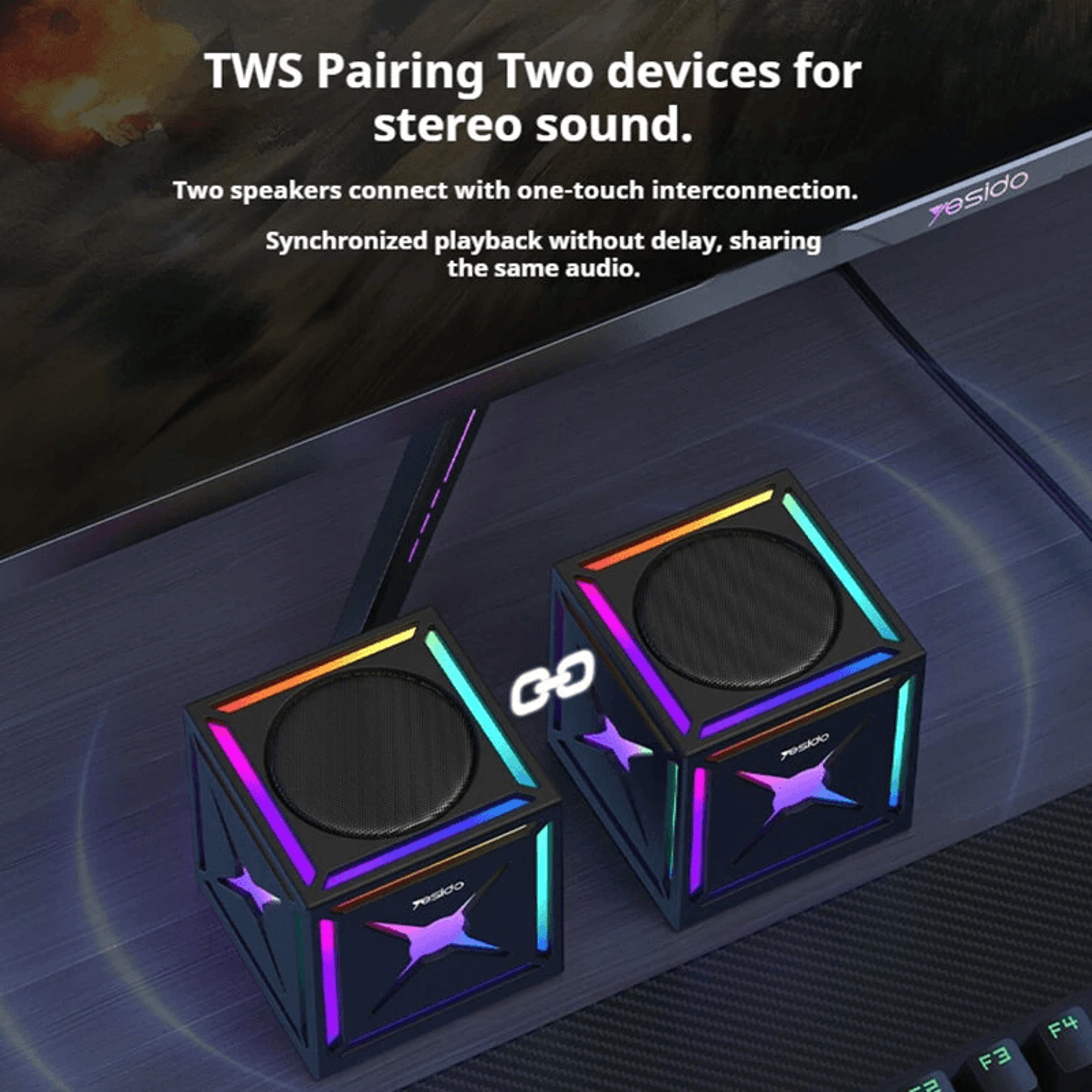 RGB Bluetooth Speaker With Driver And TWS Stereo Pairing 5