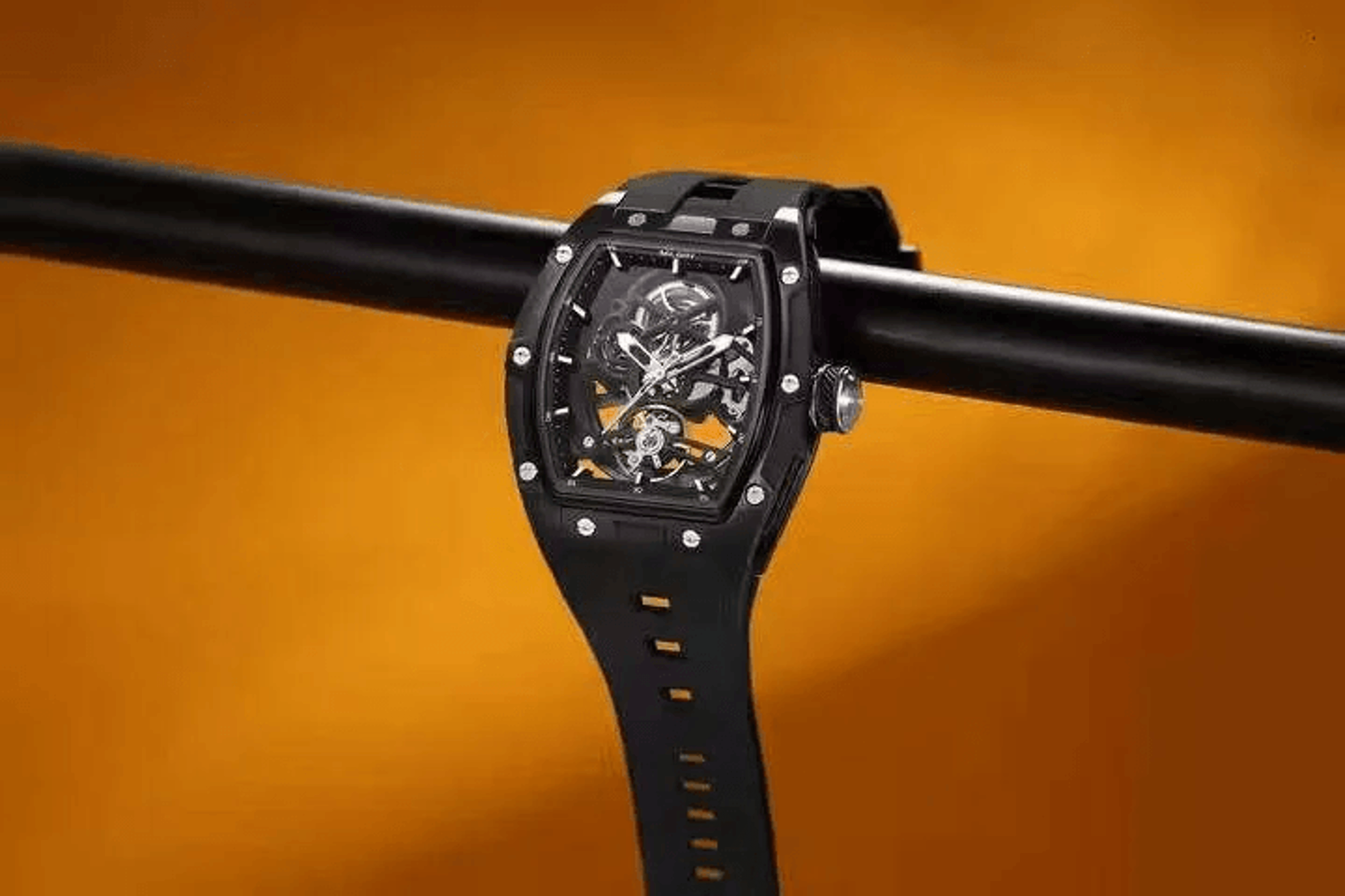 Automatic Skeleton Watch With Luminous Hands And Silicone Strap 4