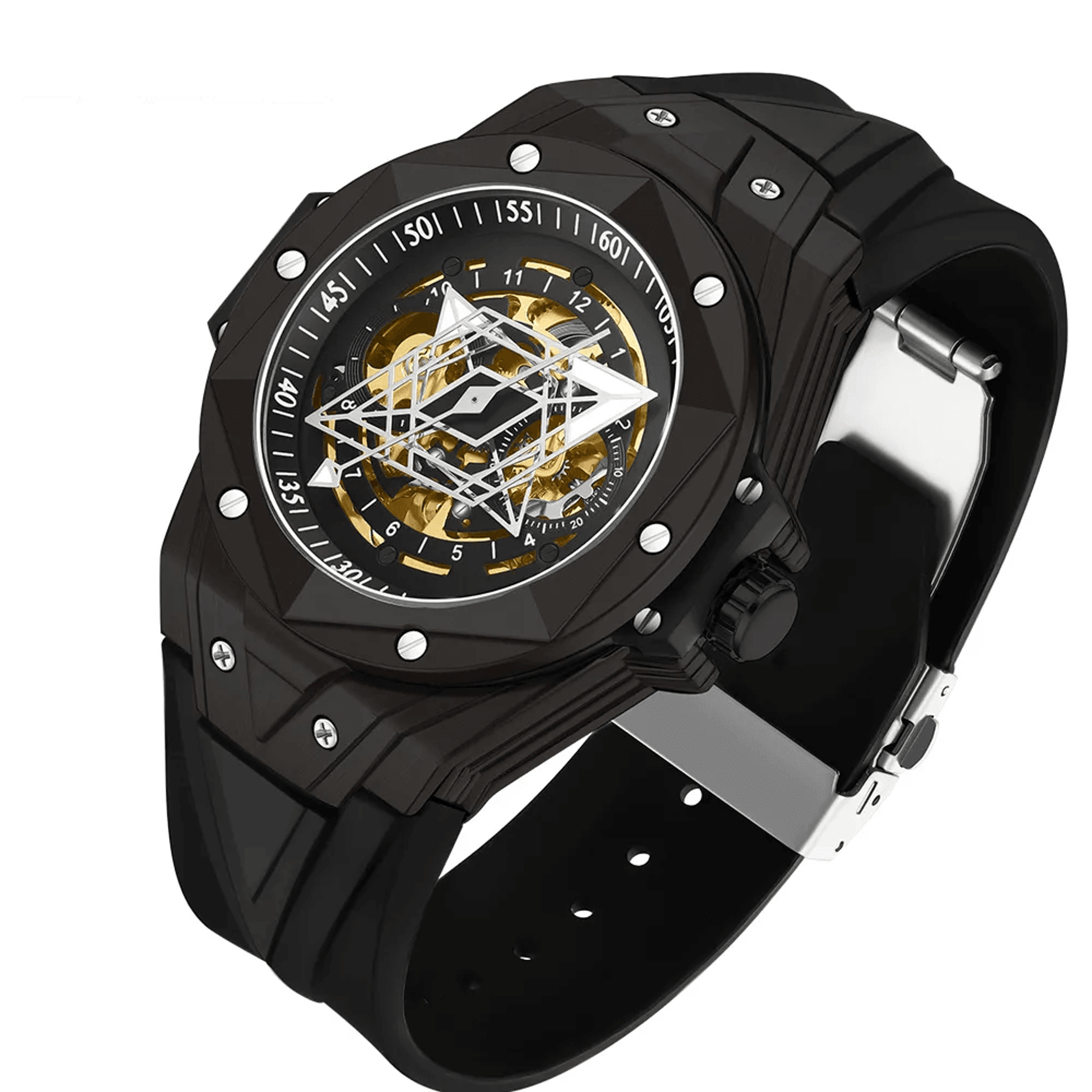 Automatic Mechanical Skeleton Watch With Alloy Case And Water Resistant Design 5
