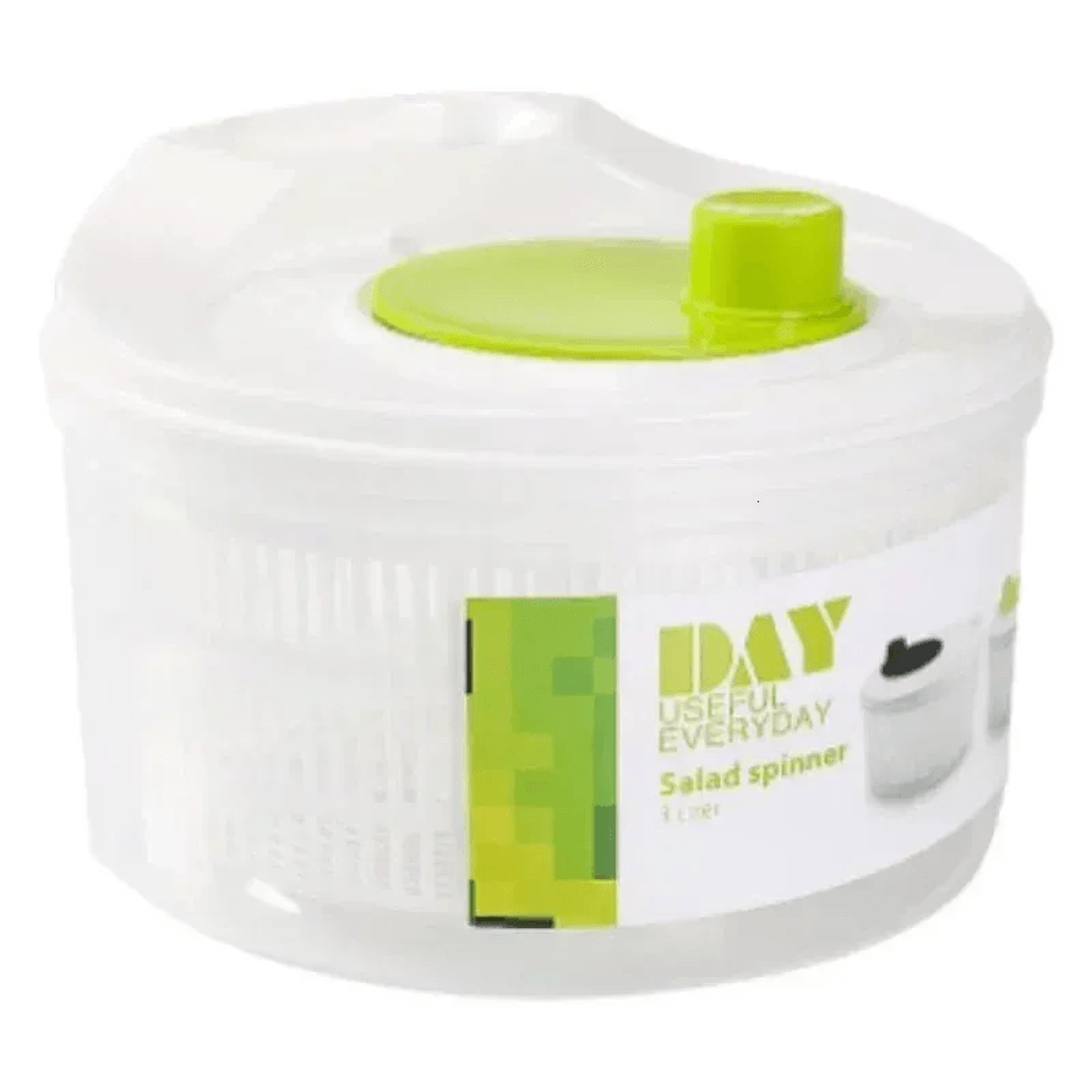 Manual Salad Spinner And Vegetable Dehydrator With Plastic Drain Basket 0