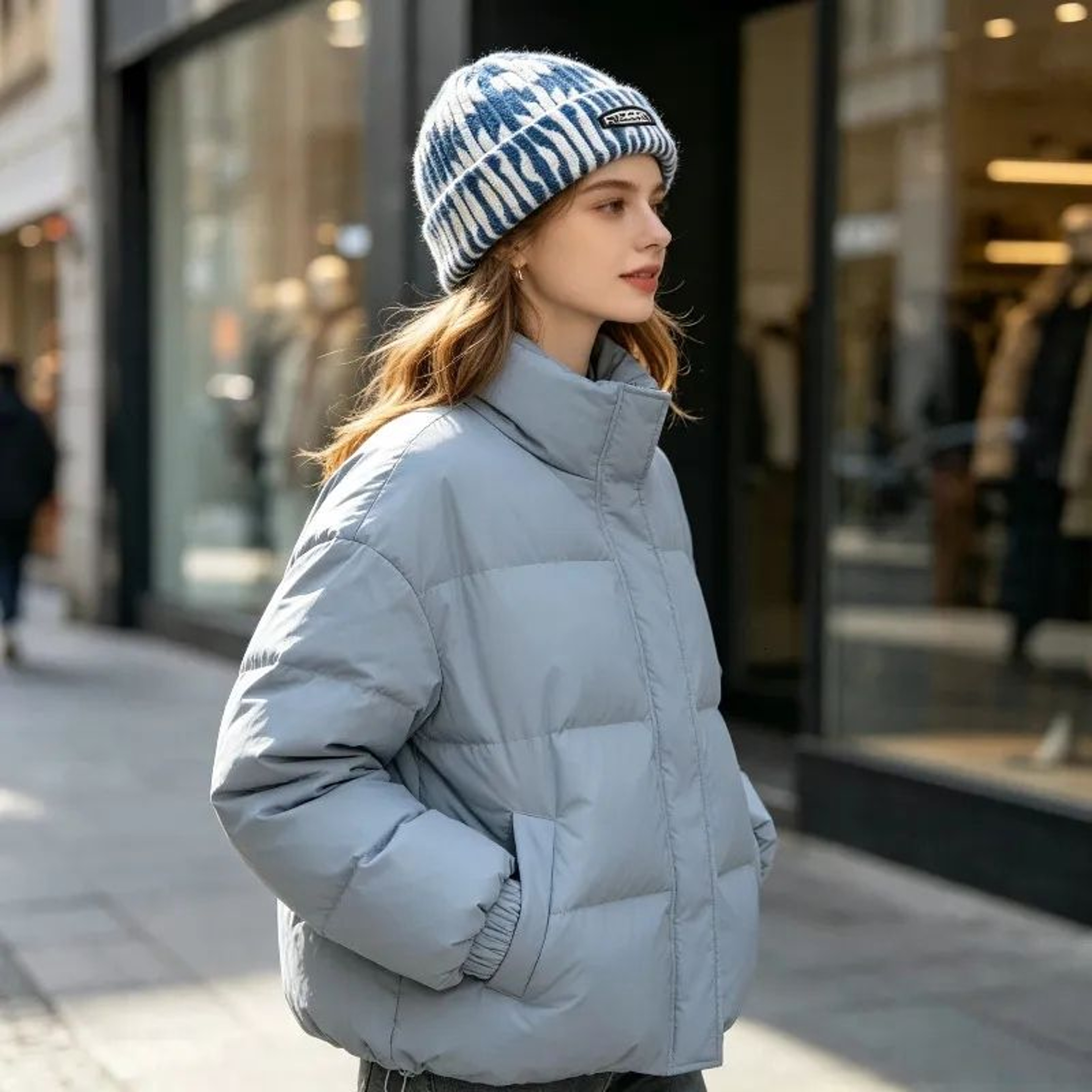 Tie Dye Knit Beanie Hat With Color Block Pattern For Winter Streetwear 3